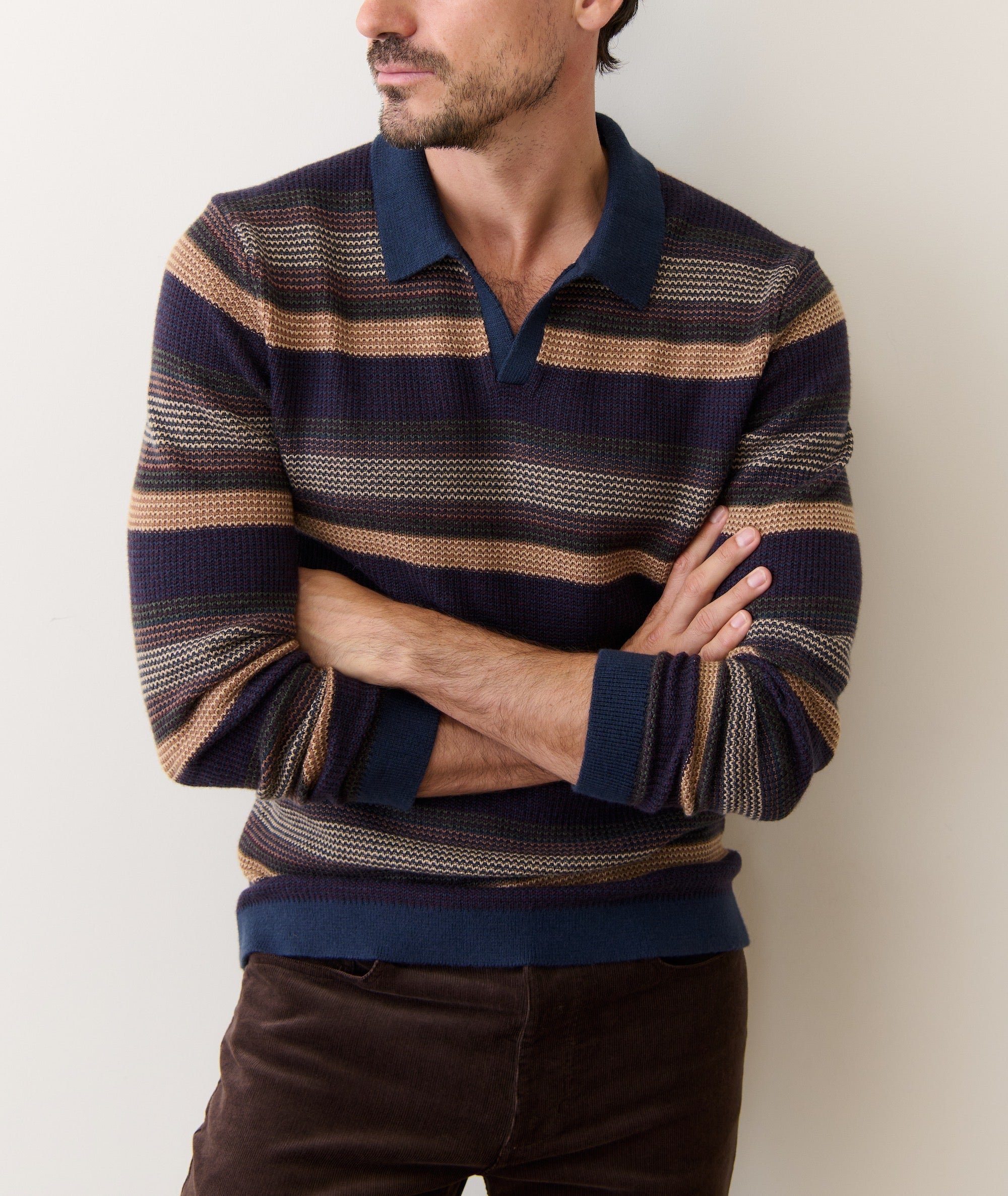 Liam Sweater Polo Warm Multi Stripe