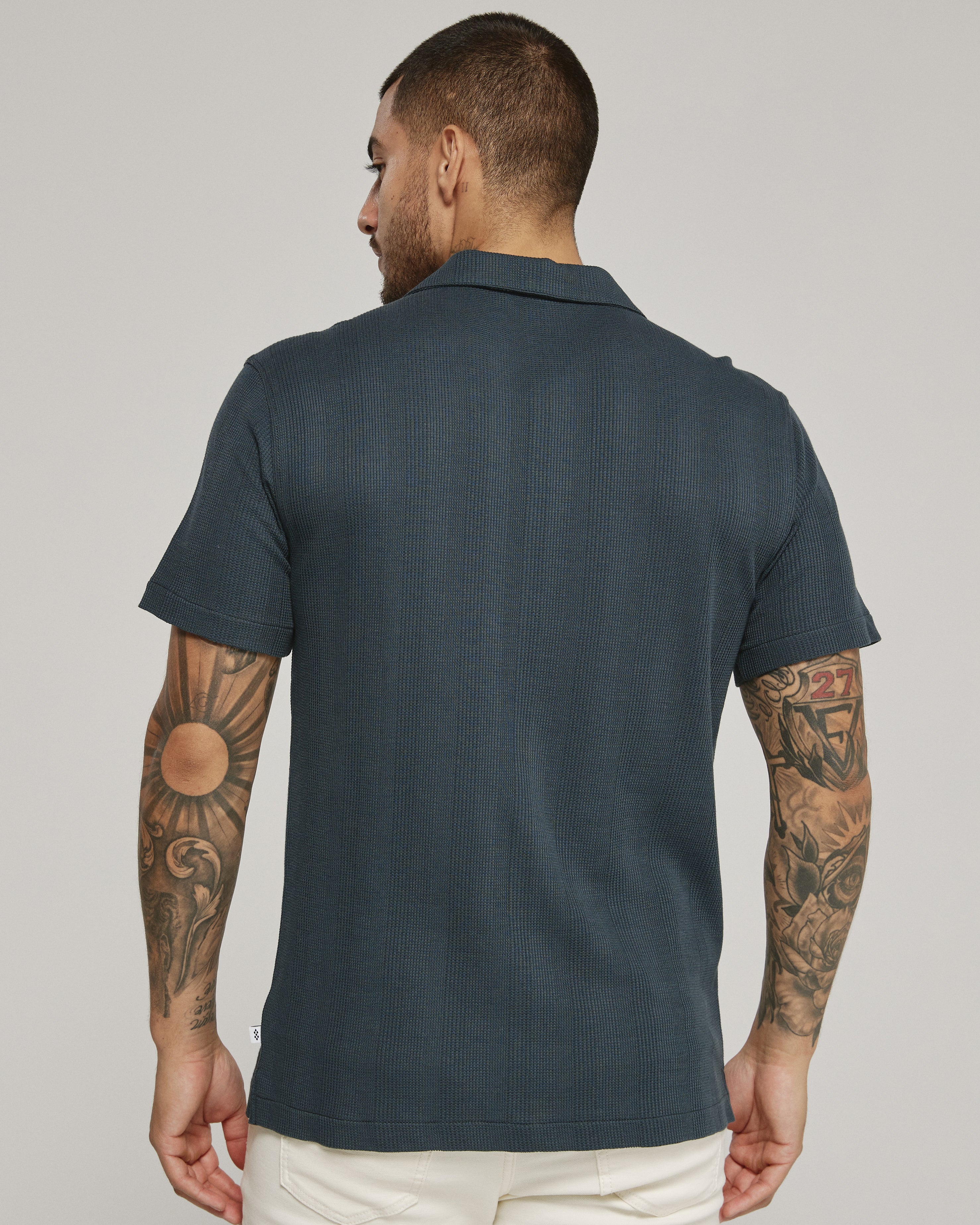 Burke Camp Sweater Shirt Petrol Navy