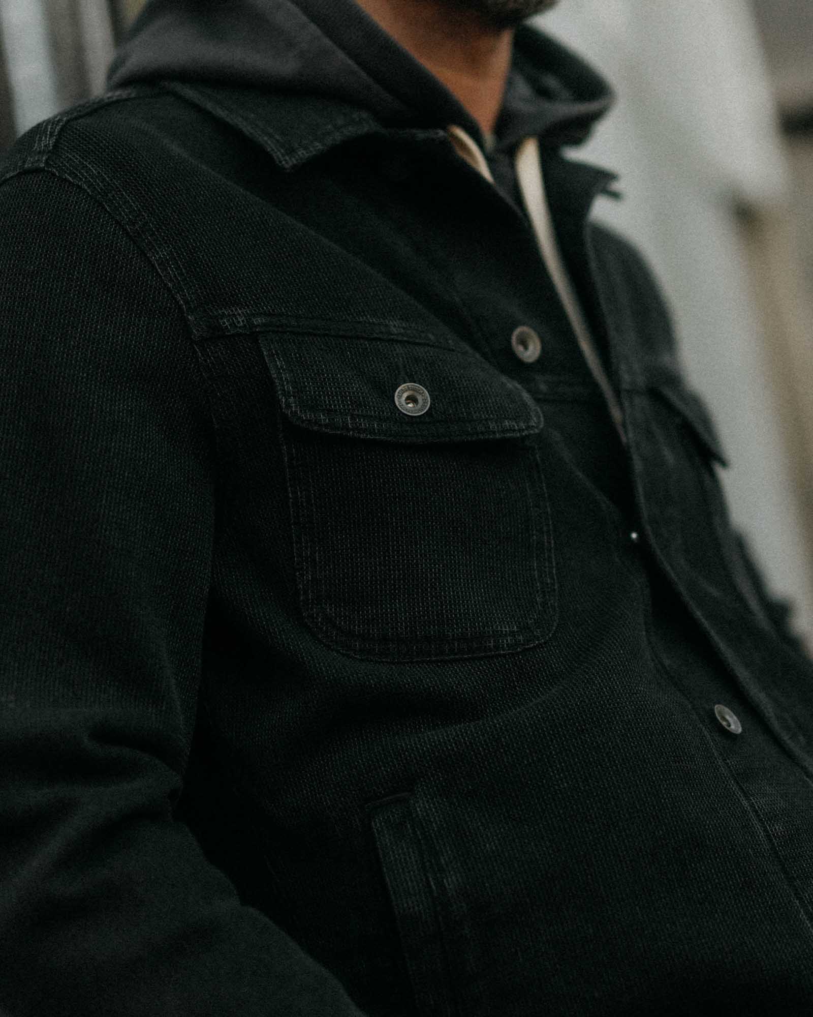 The Long Haul Jacket in Waffle Black Indigo