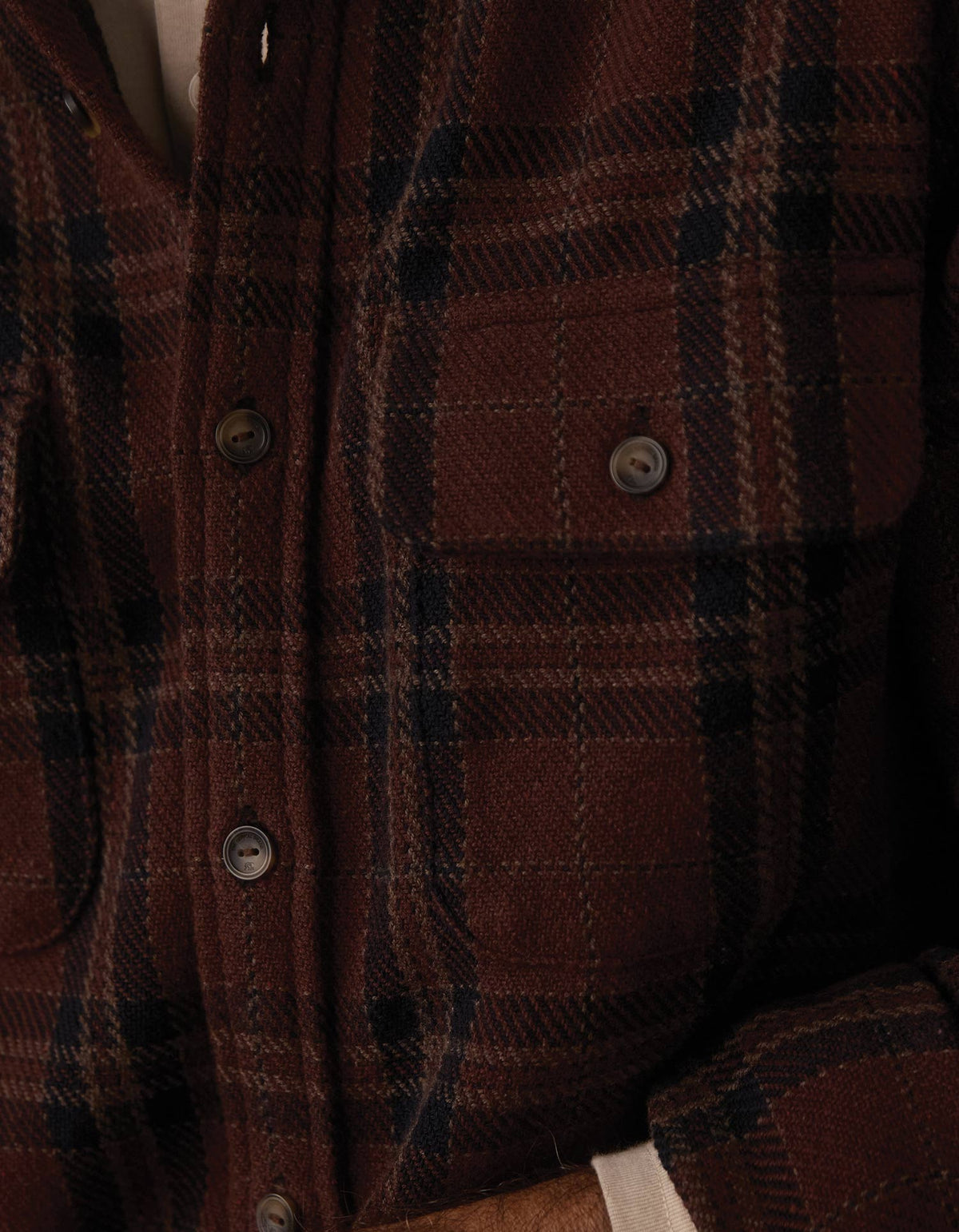 Mountain Textured Overshirt Spiced Brandy Plaid
