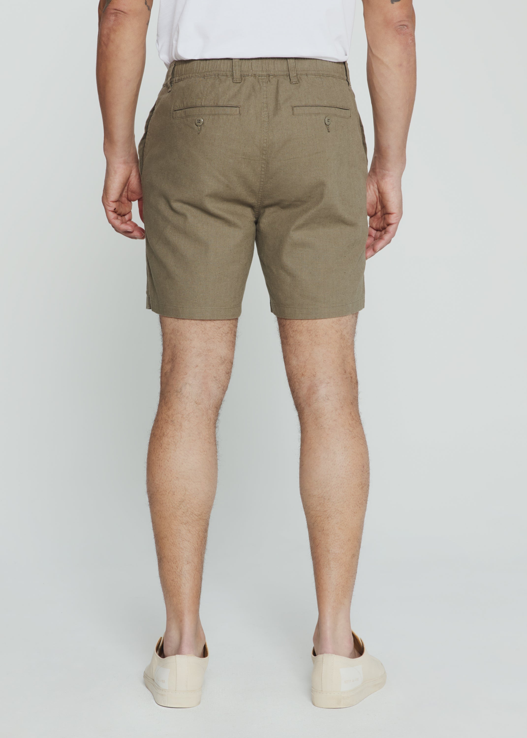 Laguna 5" Linen Short Light Olive