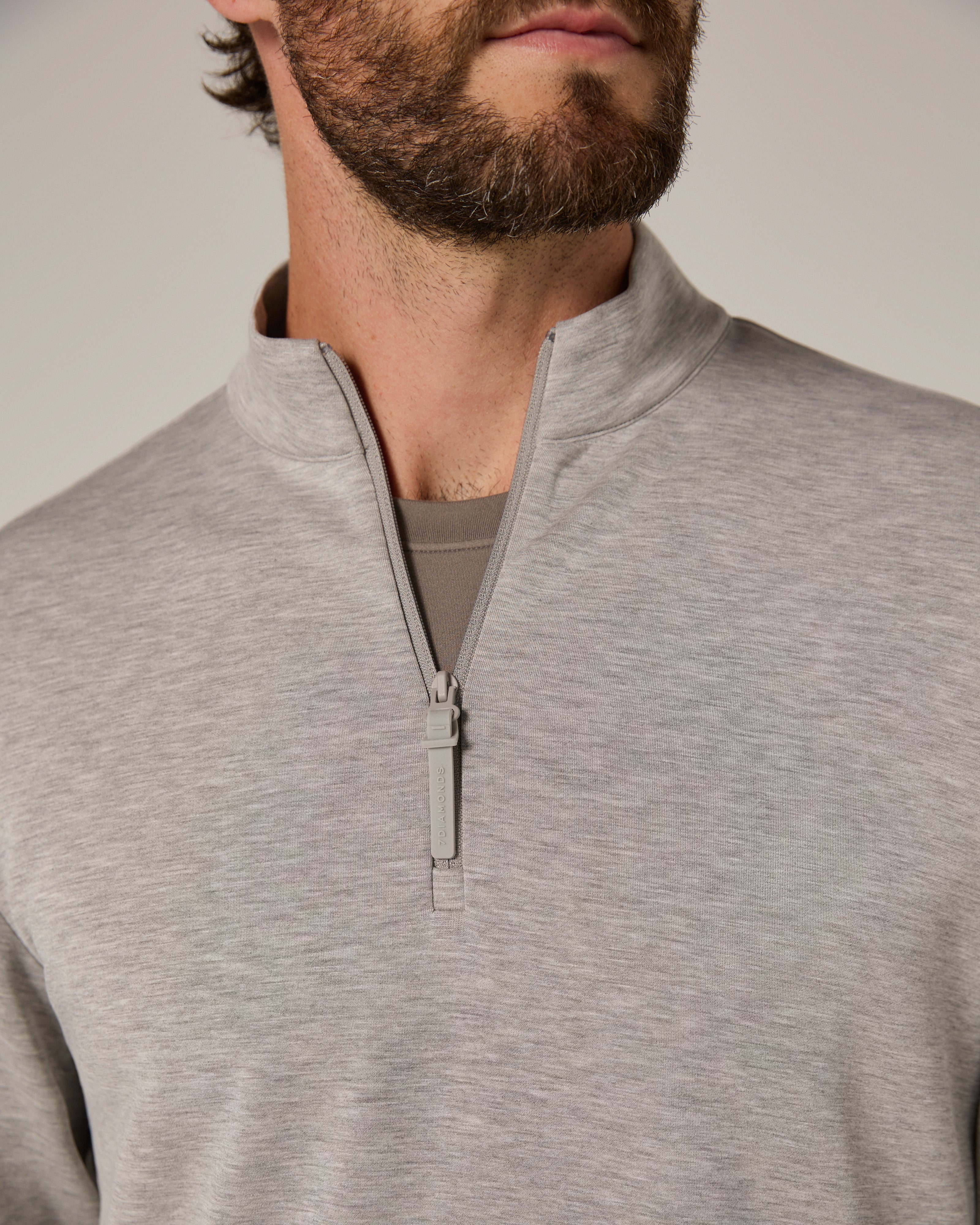 Rev 1/4 Zip Modal Sweater Heather Grey