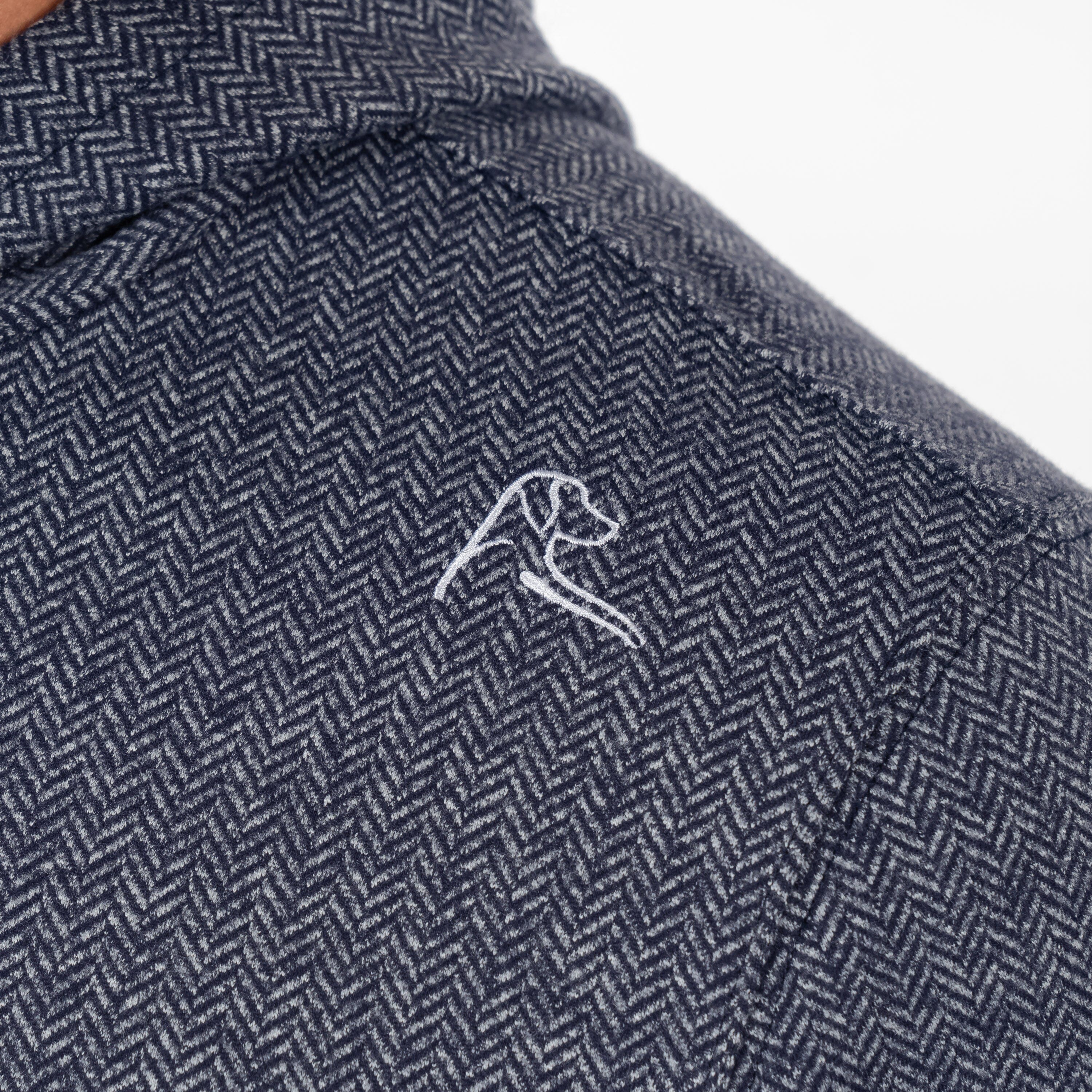 Herringbone Hoodie Fleet Navy/White