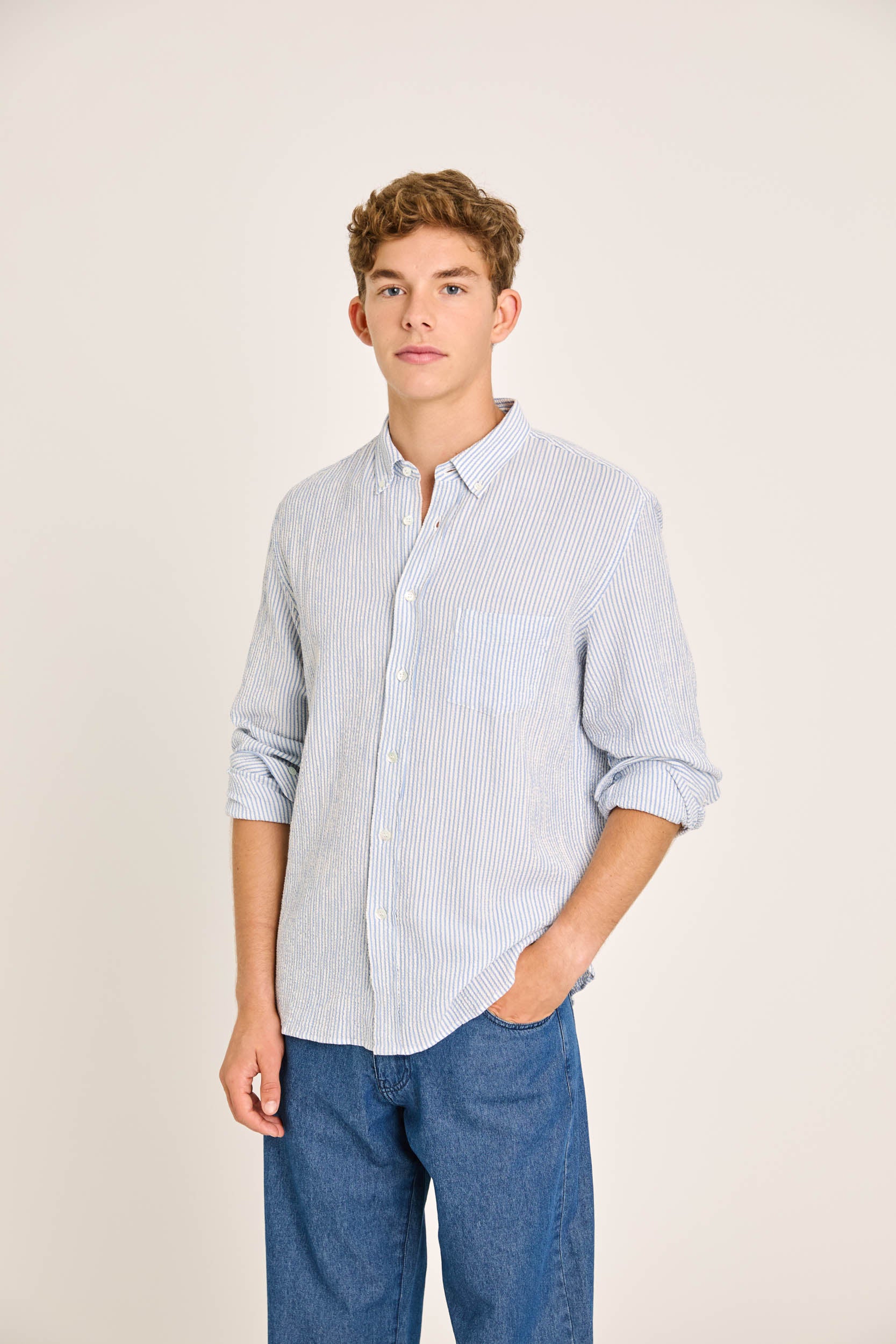 Branco Shirt Azure Stripes