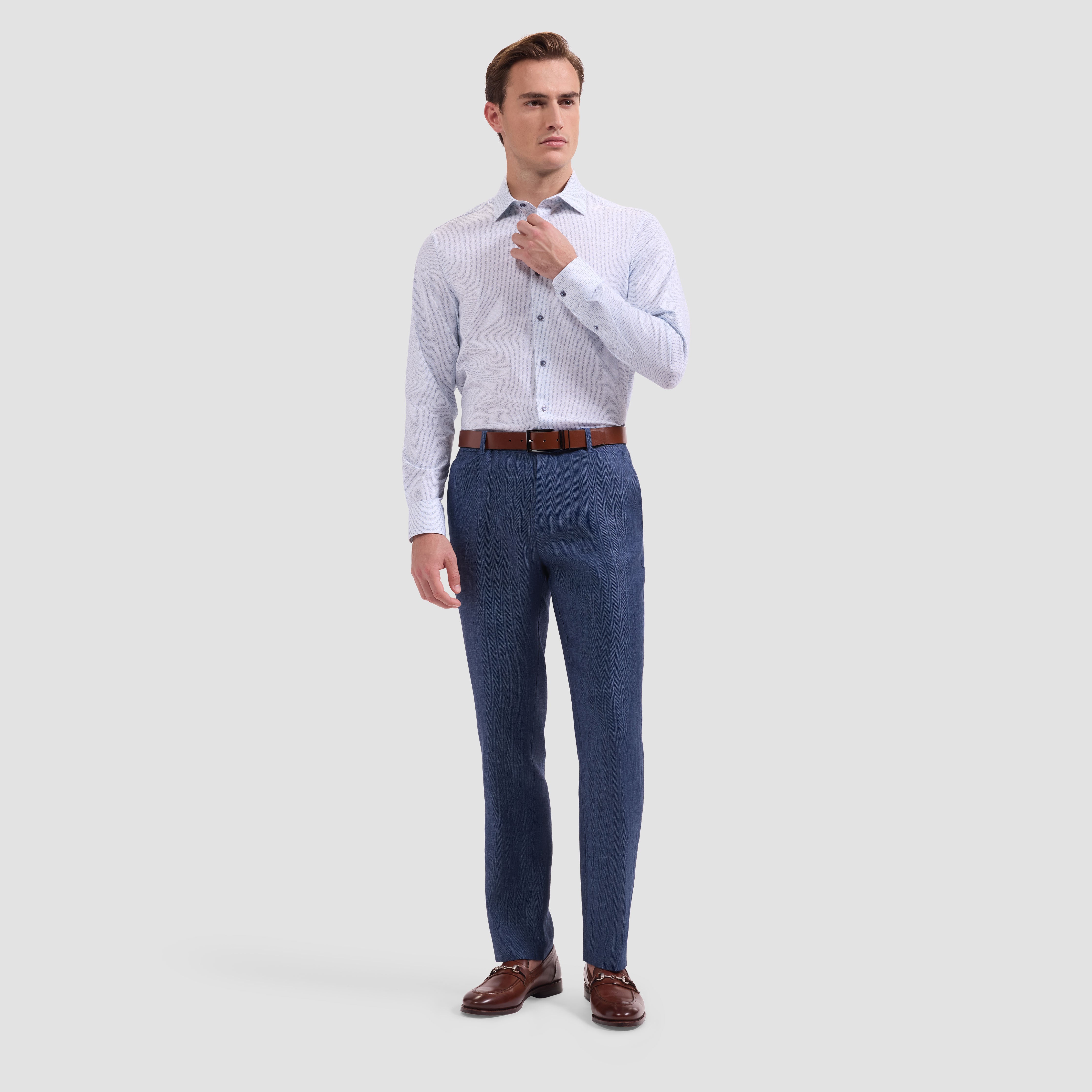OOOHCotton James Long Sleeve Shirt Air Blue