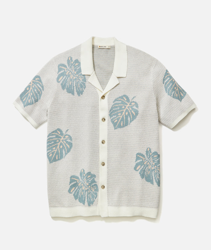 Asher Sweater Resort Shirt White/Topaz