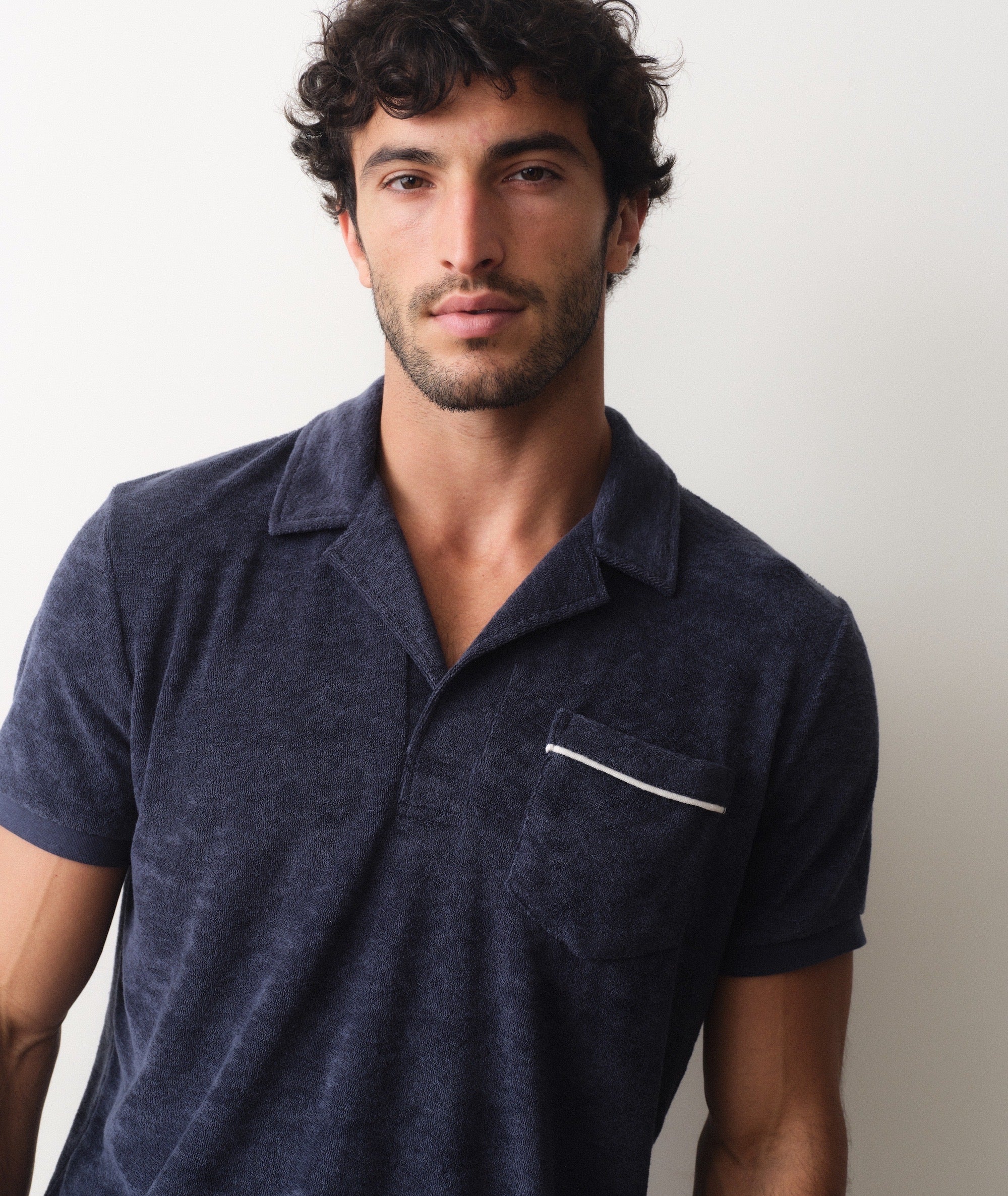 Emilio Vintage Terry Polo Navy/White