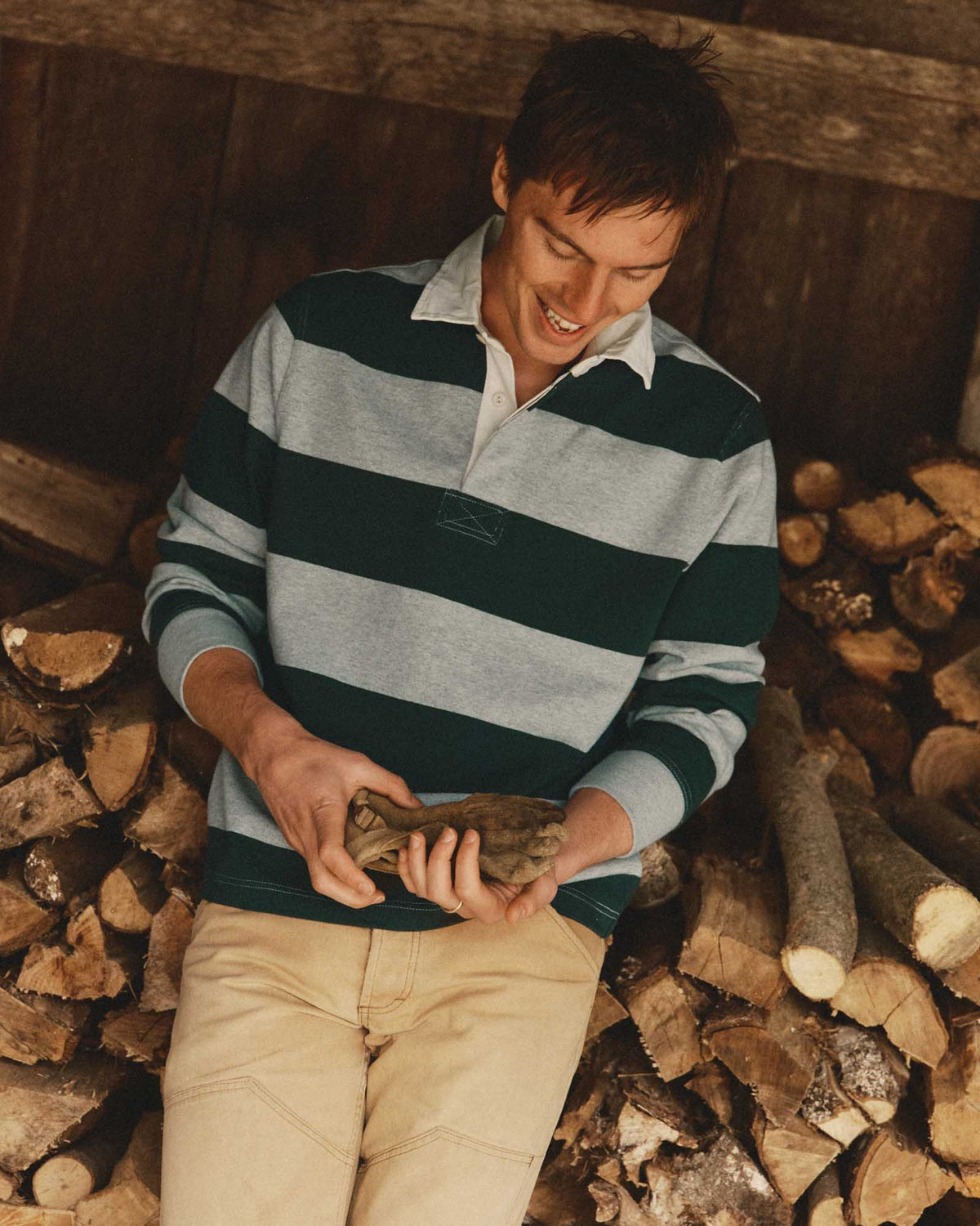 The Rugby Stripe Shirt Dark Forest