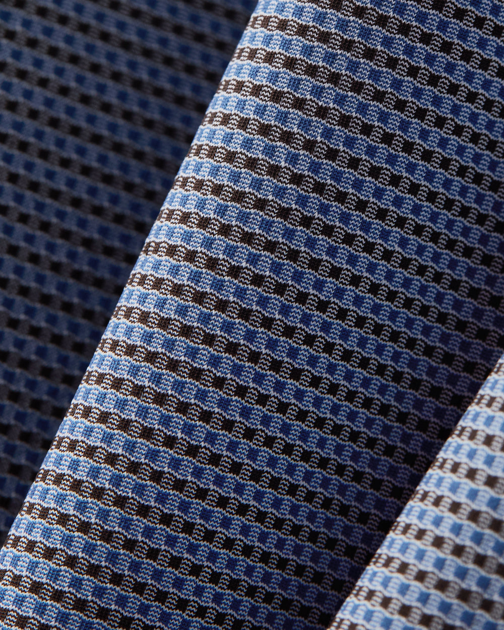 Commuter Shirt Semi-Spread Collar Bold Blue/Brown Gingham