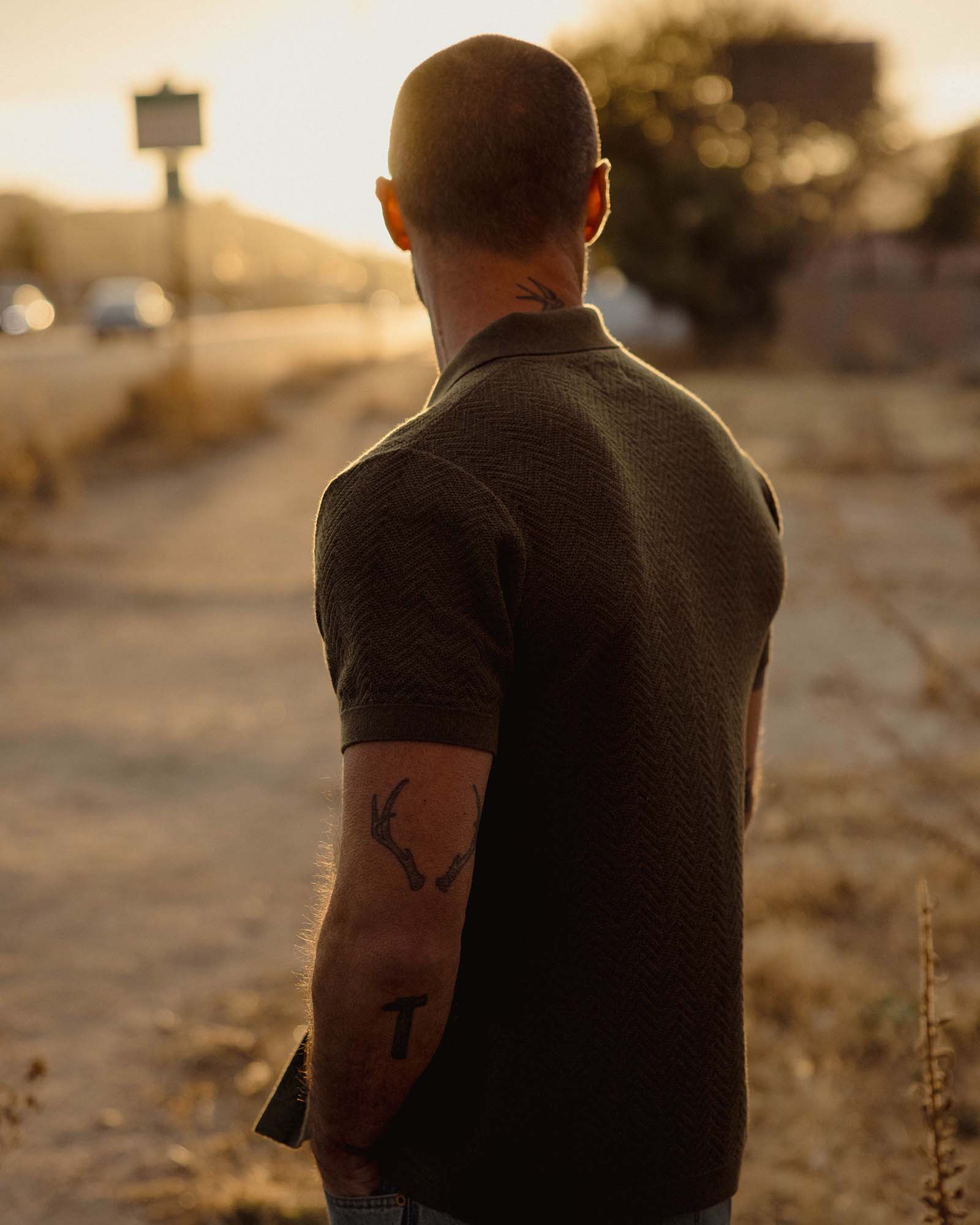 The Button Down Polo Cilantro Herringbone