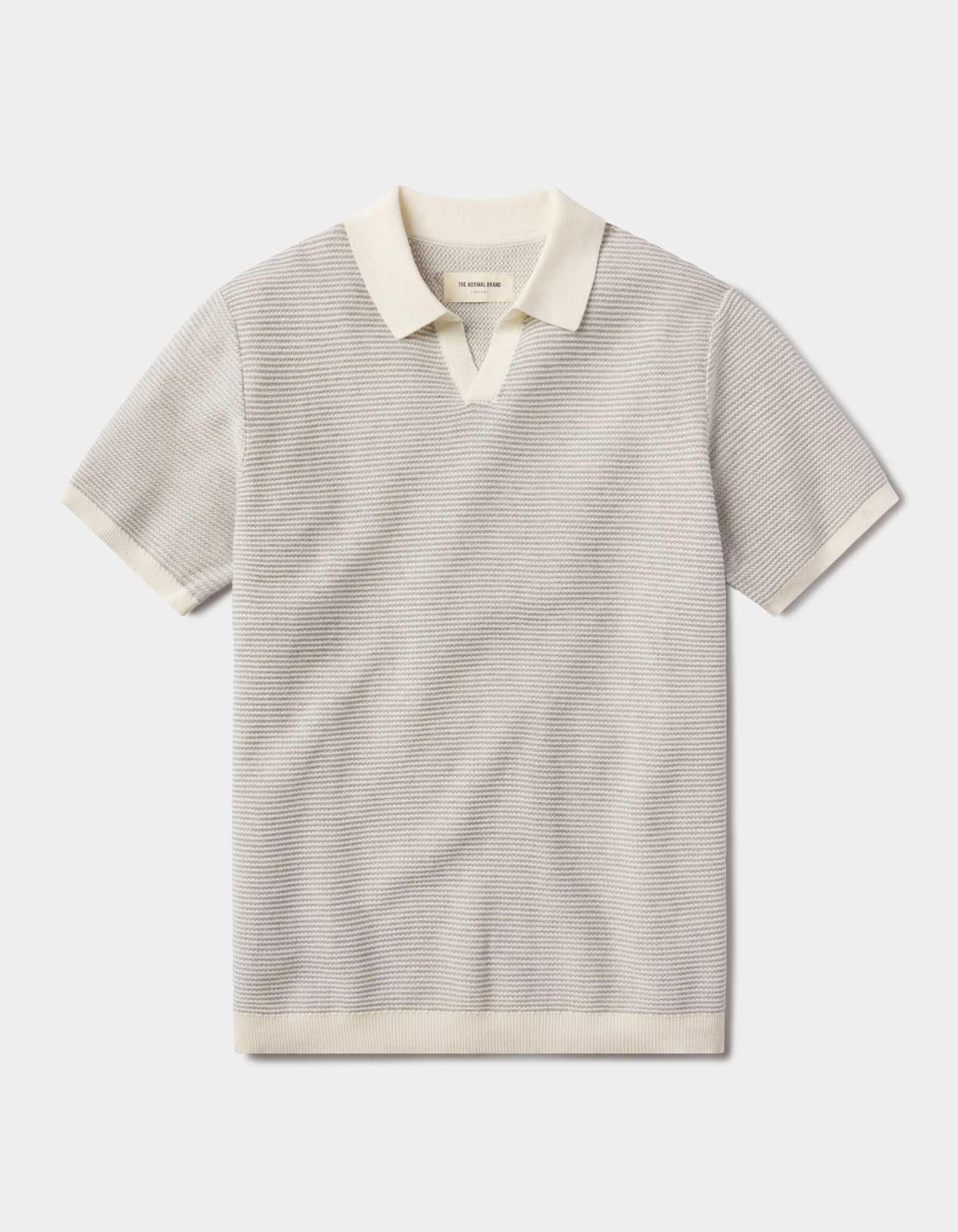 Robles Birdseye Knit Polo Cream/Grey