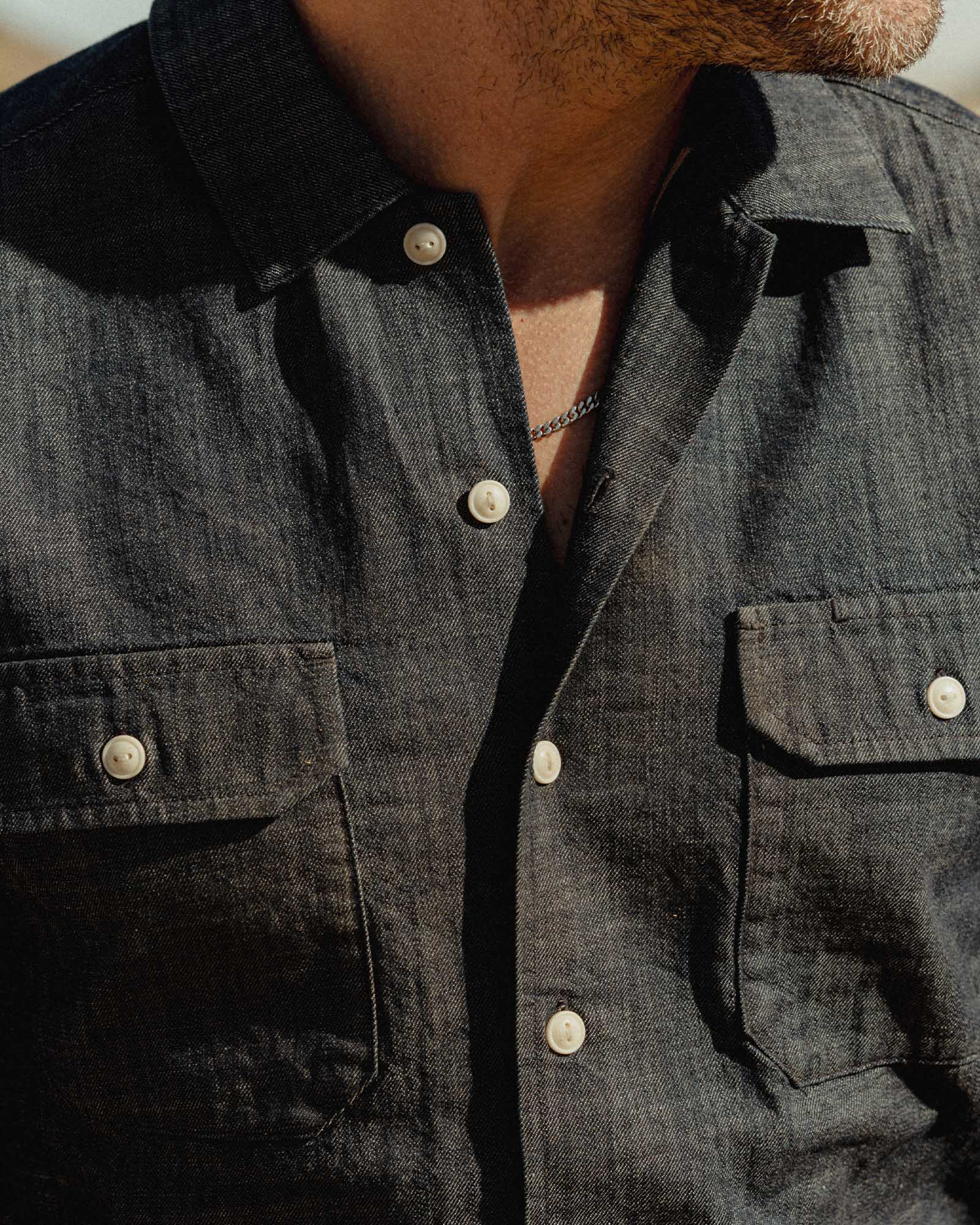 The Short Sleeve Mechanic Shirt Rinsed Indigo Denim