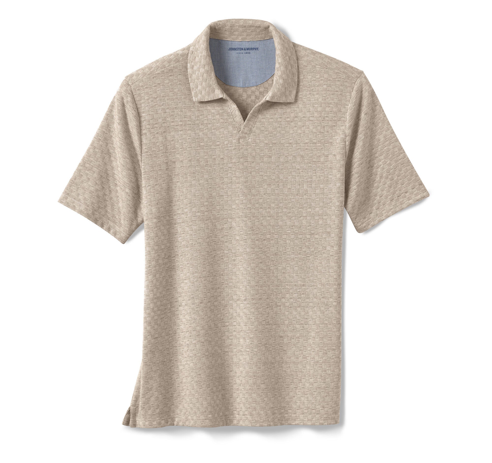 Sedona V-Neck Polo Tan Basketweave