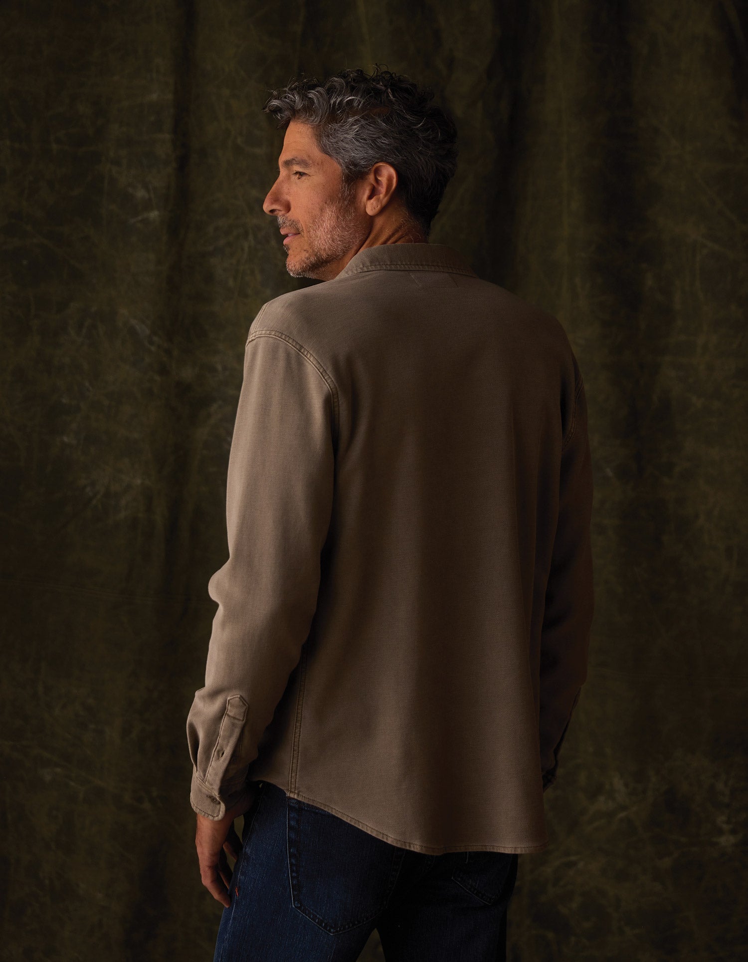 Comfort Terry Shirt Jacket Taupe
