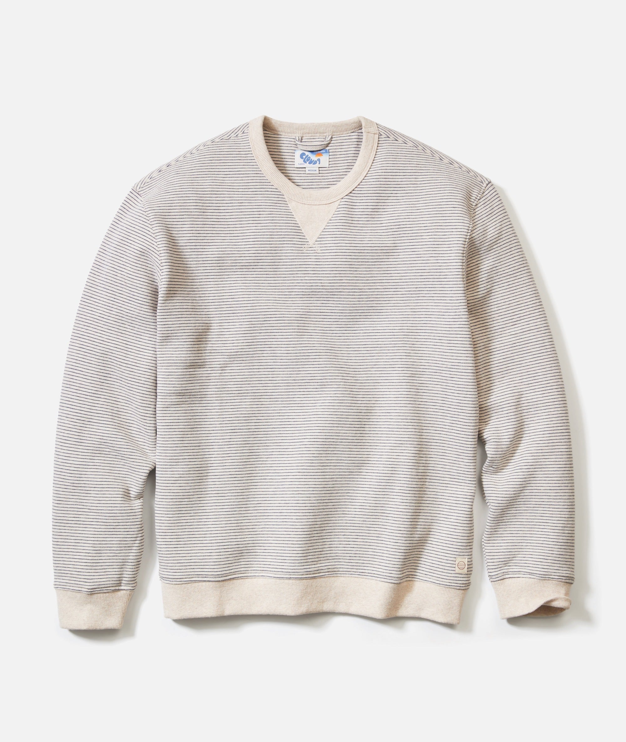 Relaxed Cloud 9 Fleece Crewneck Driftwood Mini Stripe