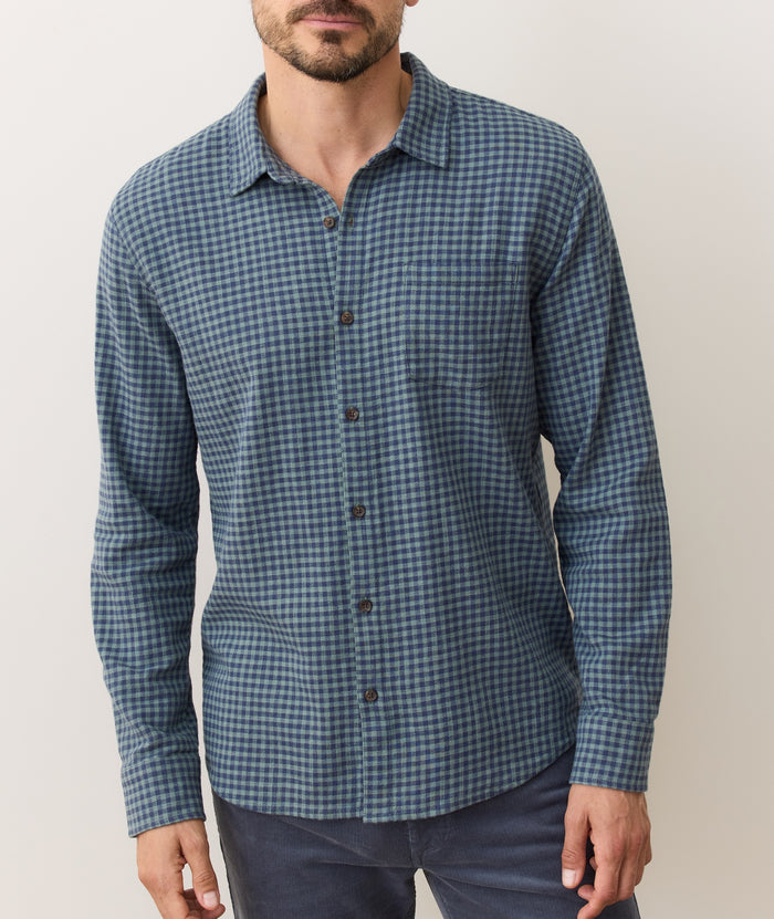 Classic Stretch Selvage Shirt Green/Navy Gingham