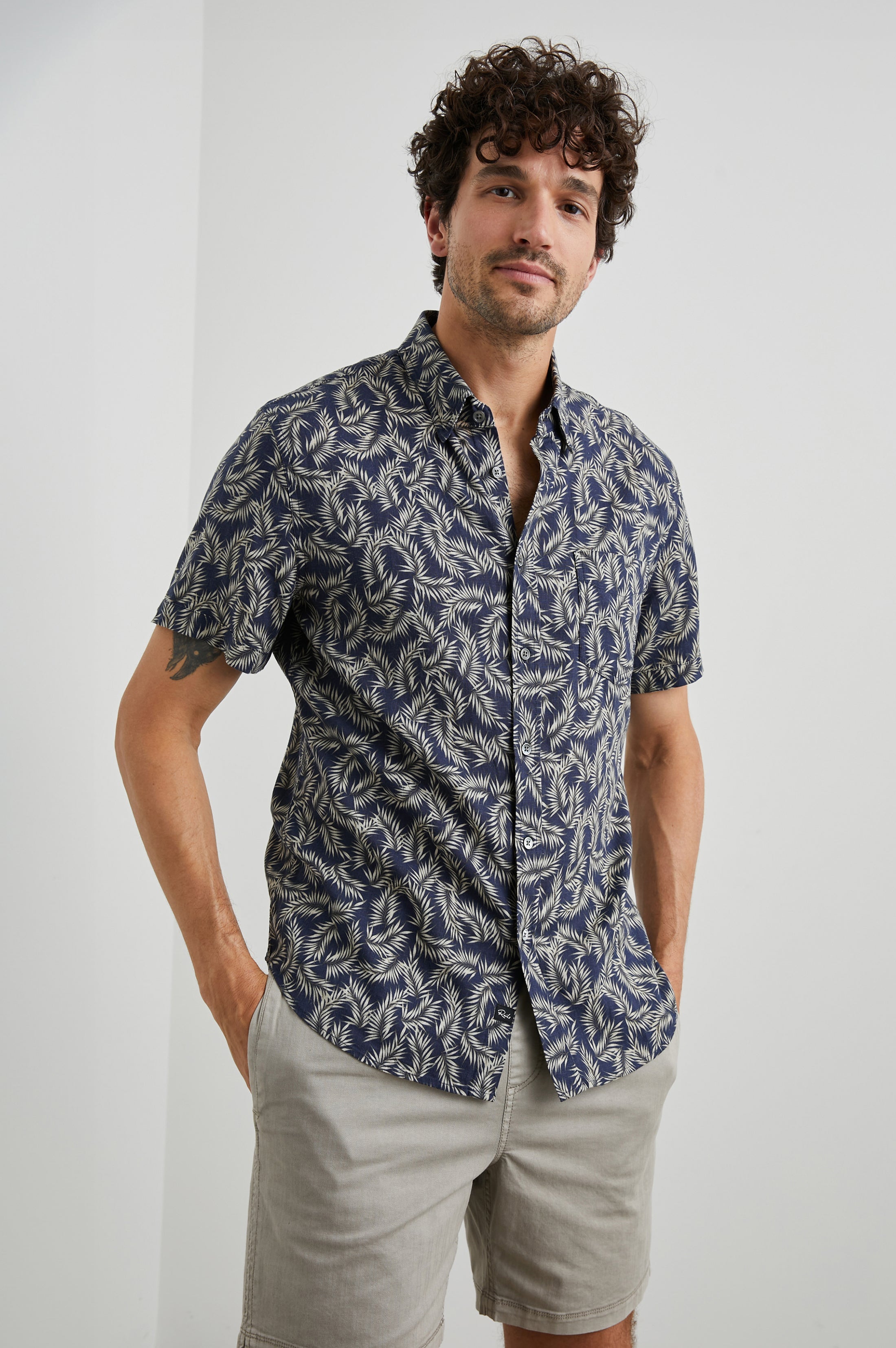 Carson Shirt Palm Americano Navy