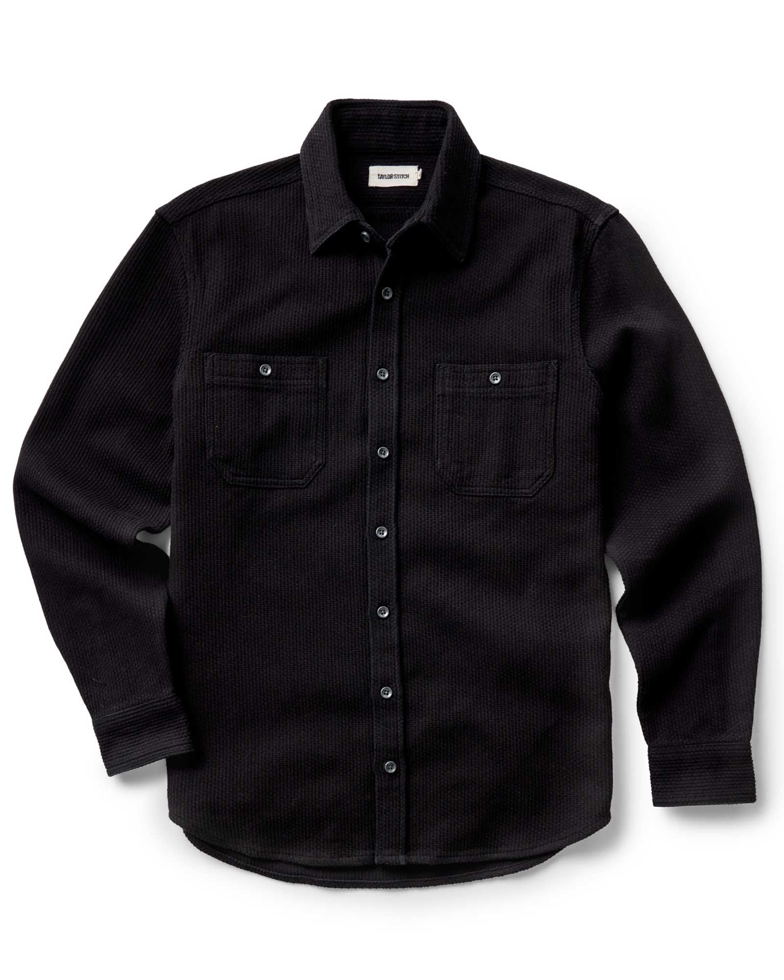 The Utility Shirt in Sashiko Black Indigo