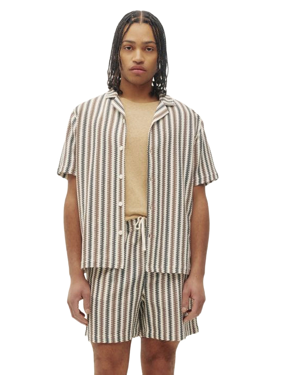 Zig Zag Camp Shirt Brown