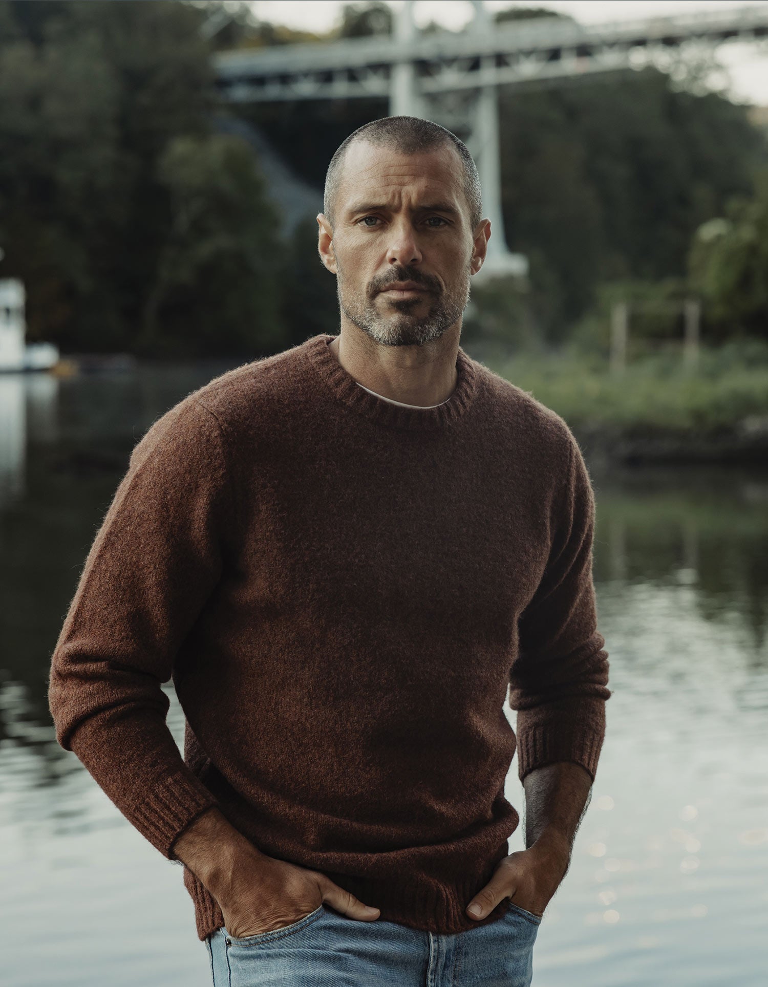 Homebound Crewneck Sweater Spiced Brandy