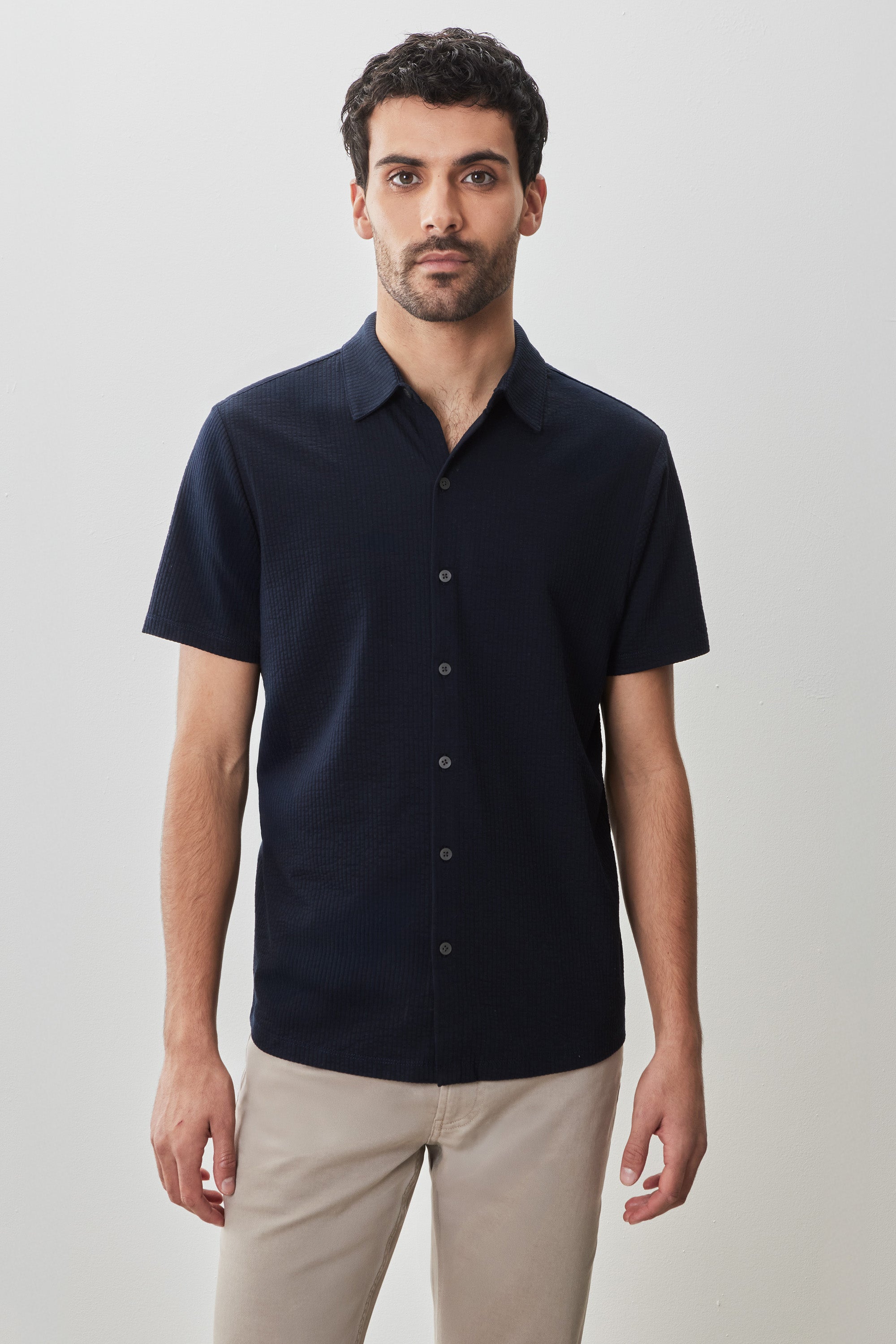 Manny Short Sleeve Knit Shirt Navy