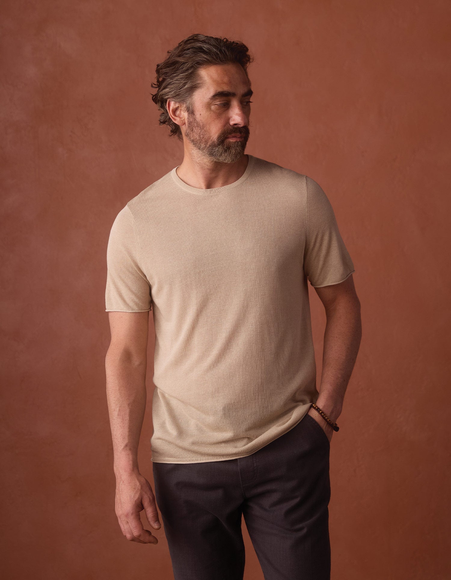 Summer Linen Blend Tee Jute