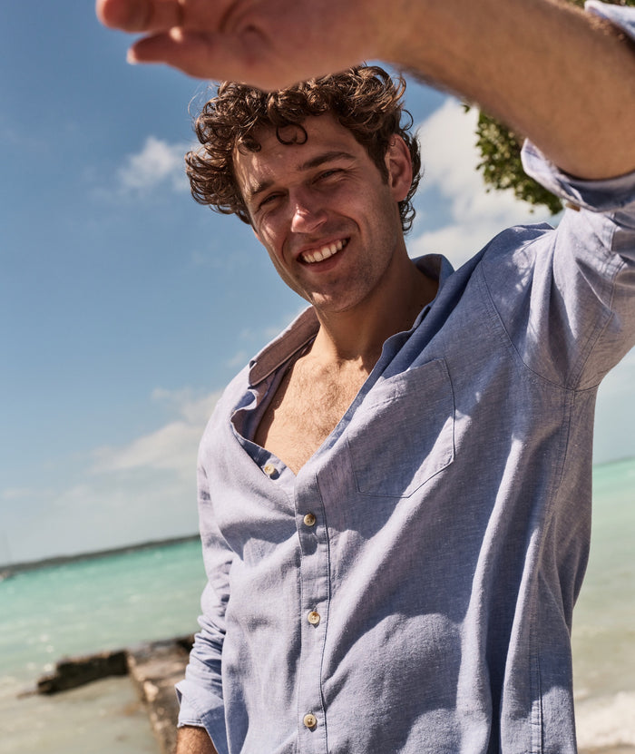 Long Sleeve Better-Than-Linen Shirt Chambray