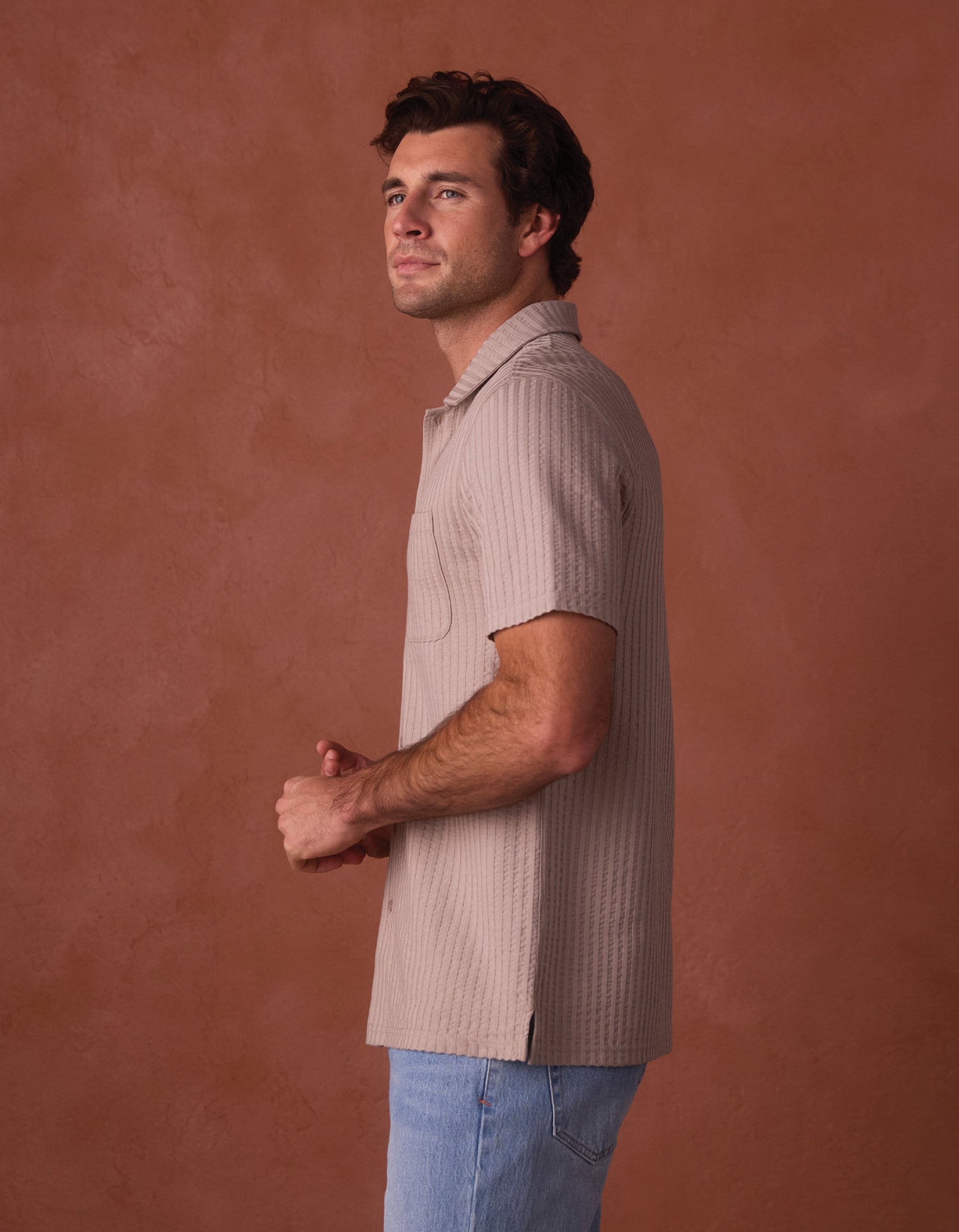 Knit Getaway Button Up Taupe