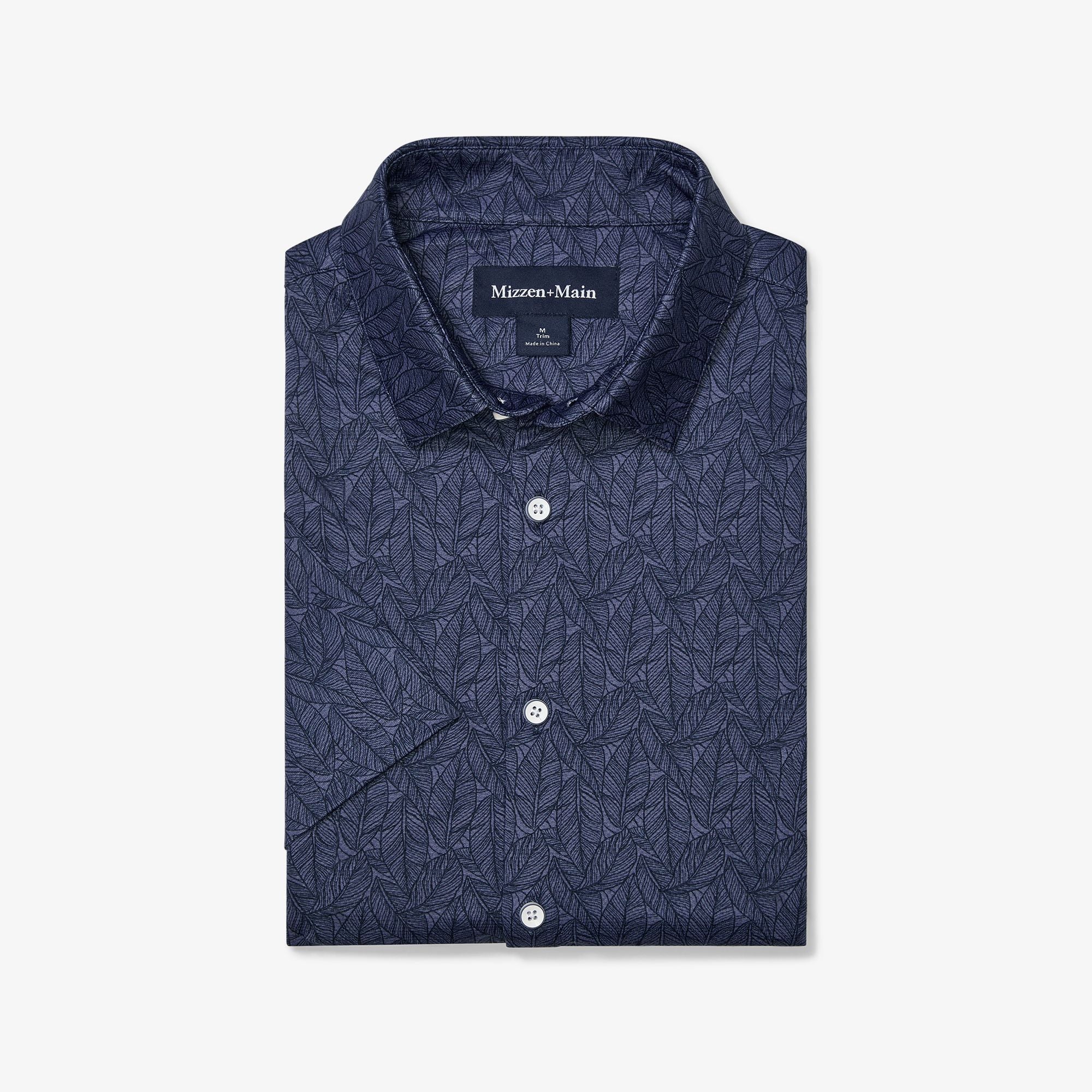 Halyard Short Sleeve Dress Shirt Coastal Fjord Coffee Leaves