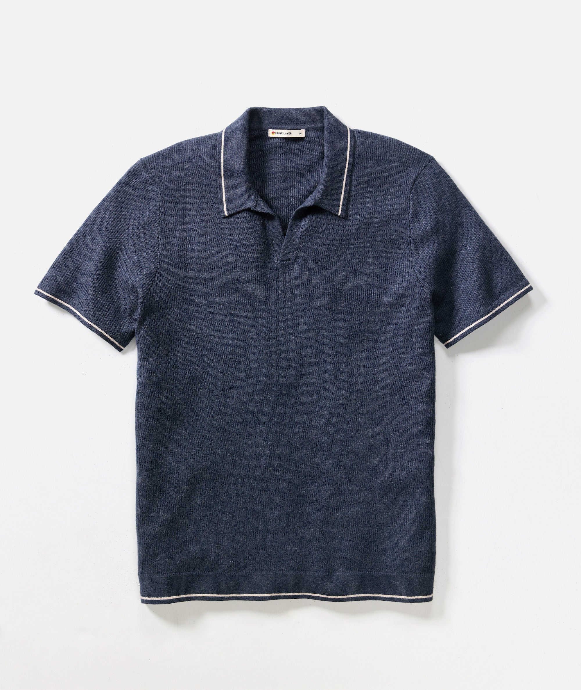 Liam Short Sleeve Sweater Polo Dark Indigo