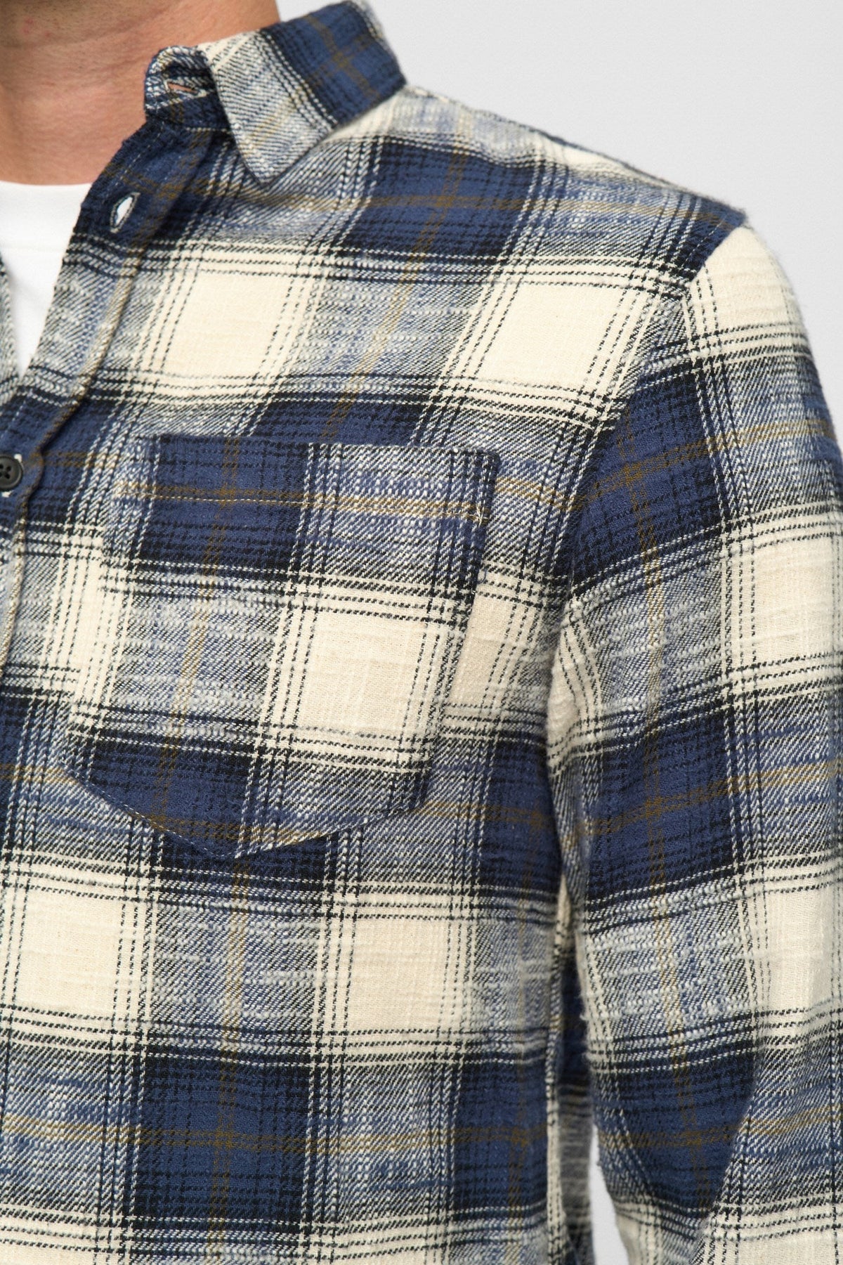 Akleif Flannel Check Shirt Sky Captain
