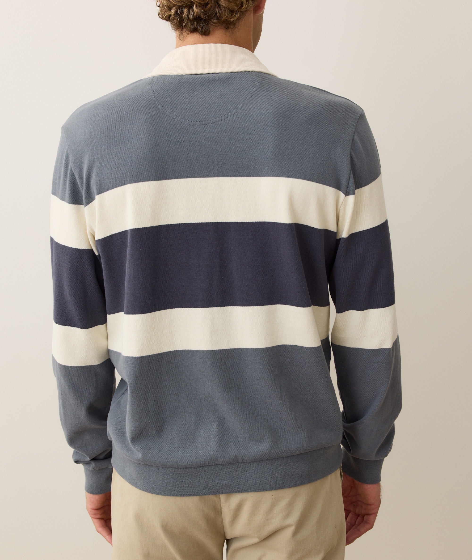 Sueded Rugby Polo Stormy Weather Colorblock