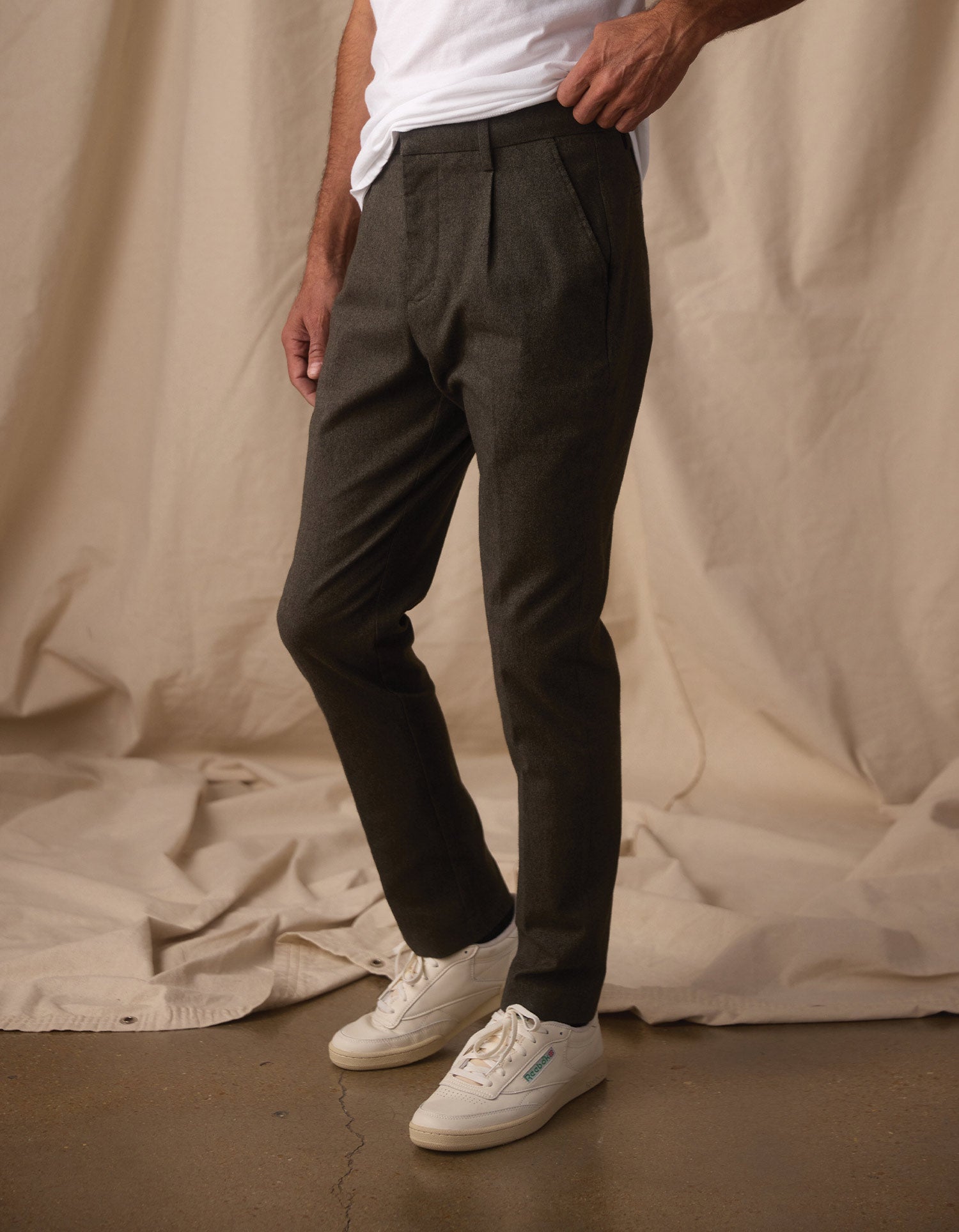 Stretch Suiting Trouser Dark Olive