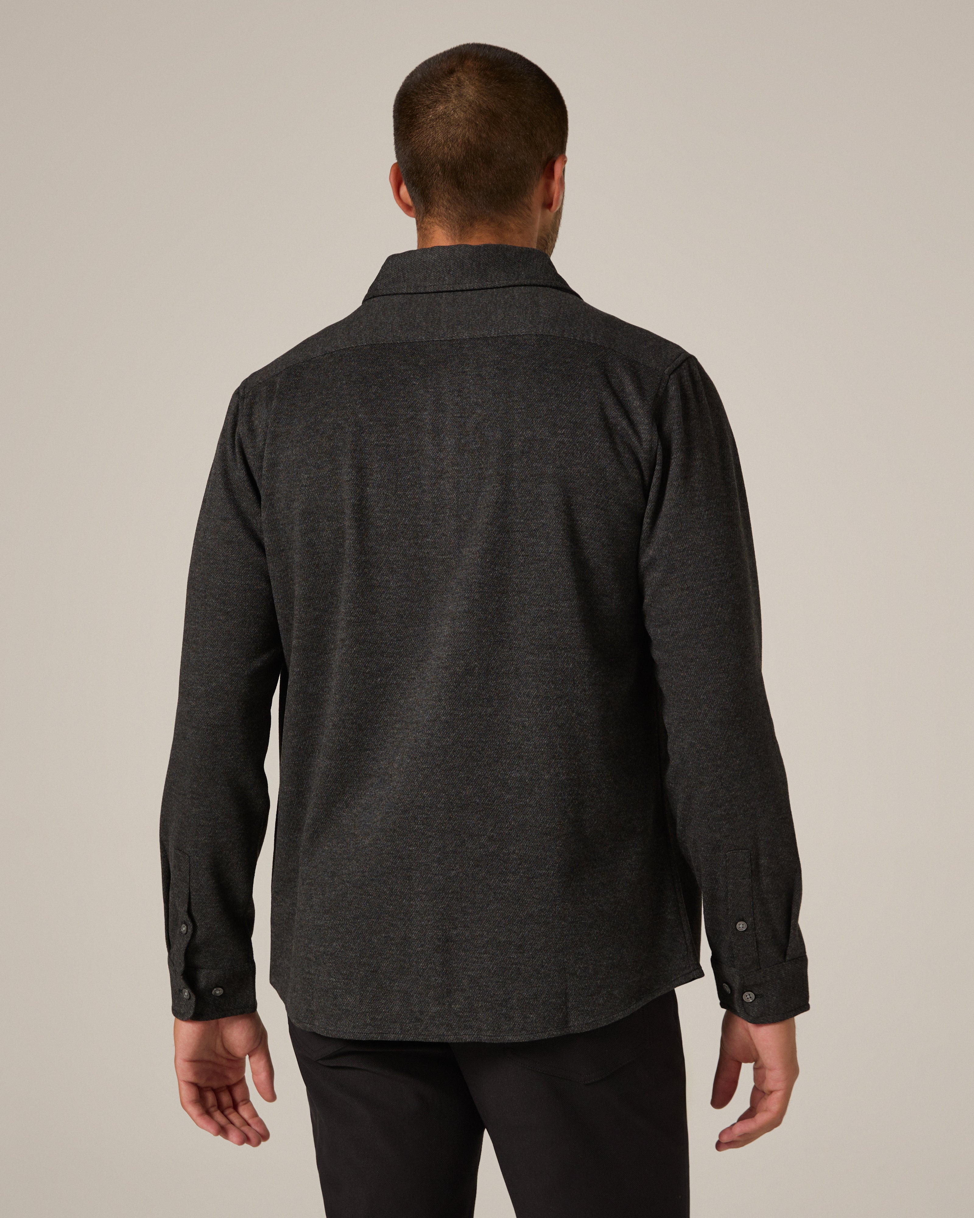 Generation Marled Knit Shirt Charcoal