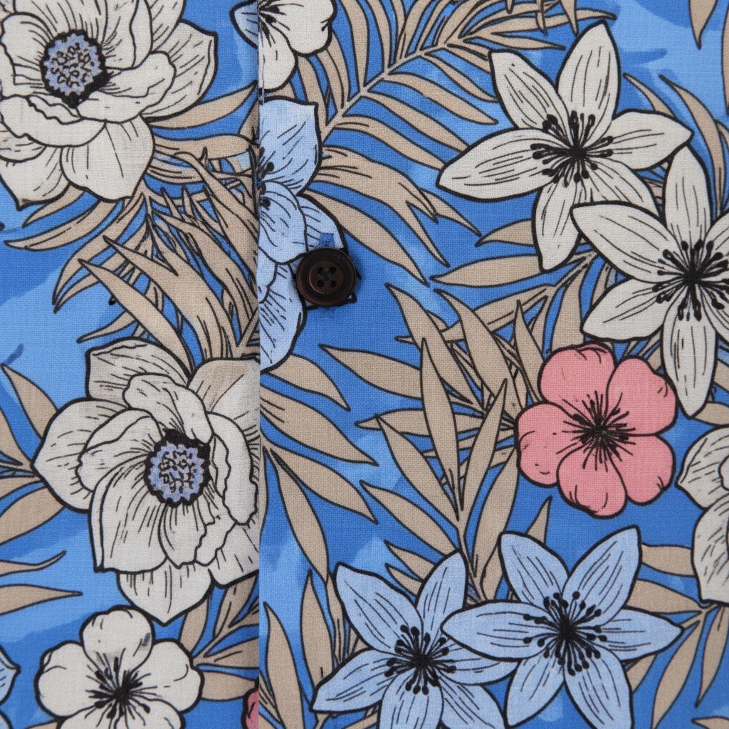 Scott Tropical Mix Button Up Royal