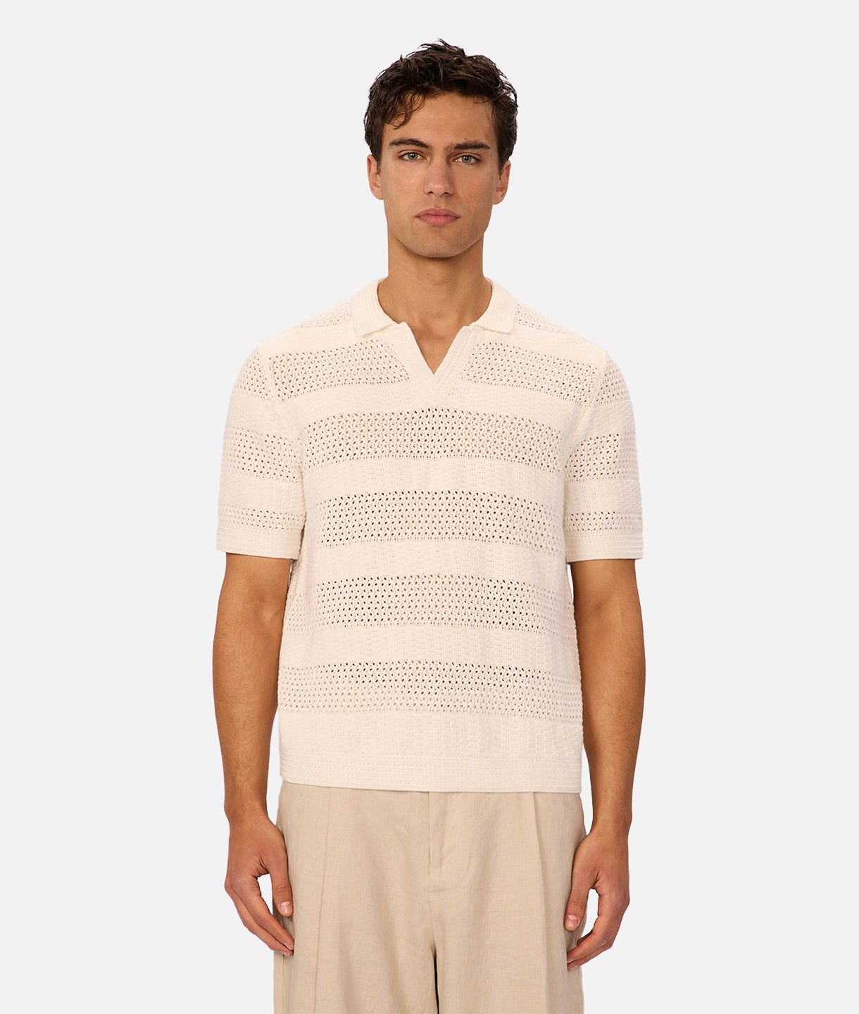 The Menorca Solid Polo Creme