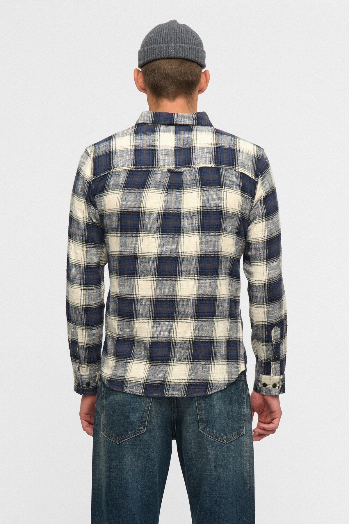 Akleif Flannel Check Shirt Sky Captain