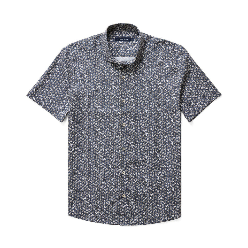 Daisy Print Tencel Shirt Navy