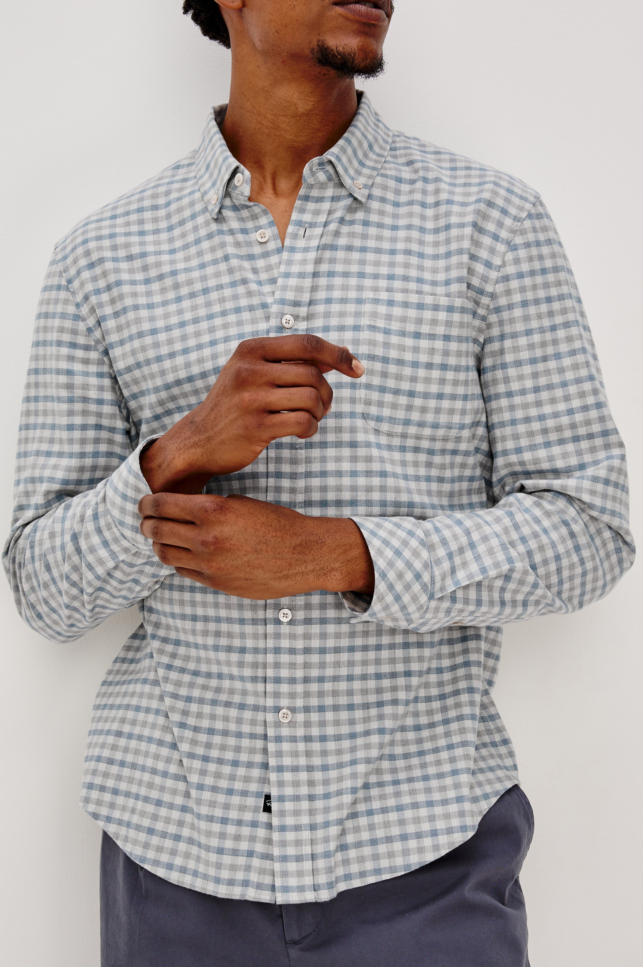 Vance Shirt Charcoal Blue Check