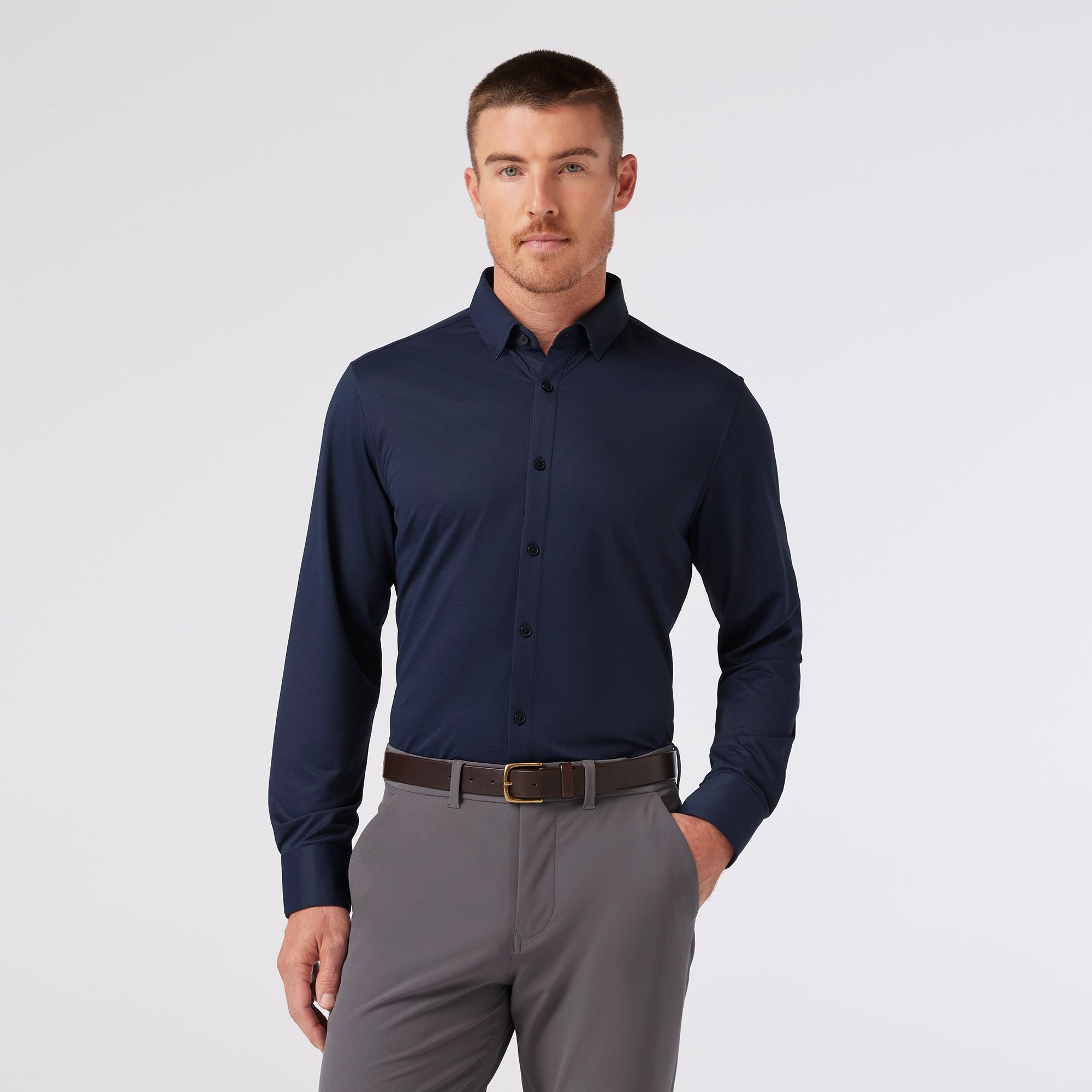 Navy Solid Leeward Dress Shirt X-Large / Classic / Regular Navy Solid Leeward Dress Shirt X-Large / Classic / Regular