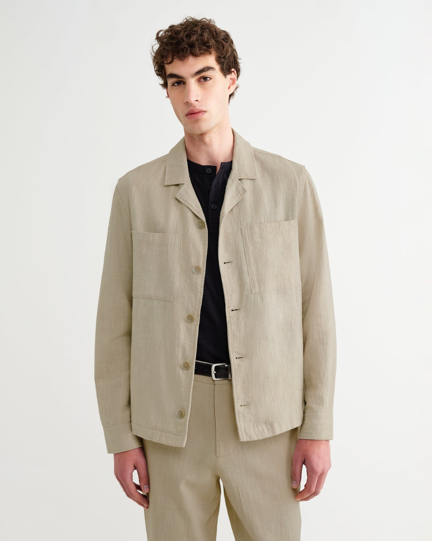 Aldred Overshirt in Cotton Linen Natural