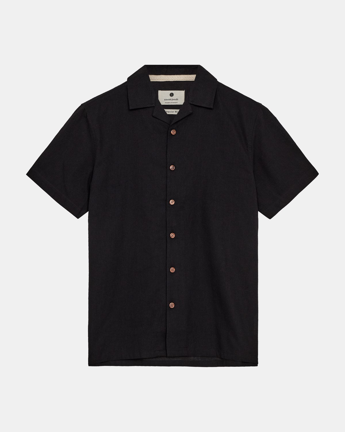 Akleo Short Sleeve Cot/Linen Shirt Caviar