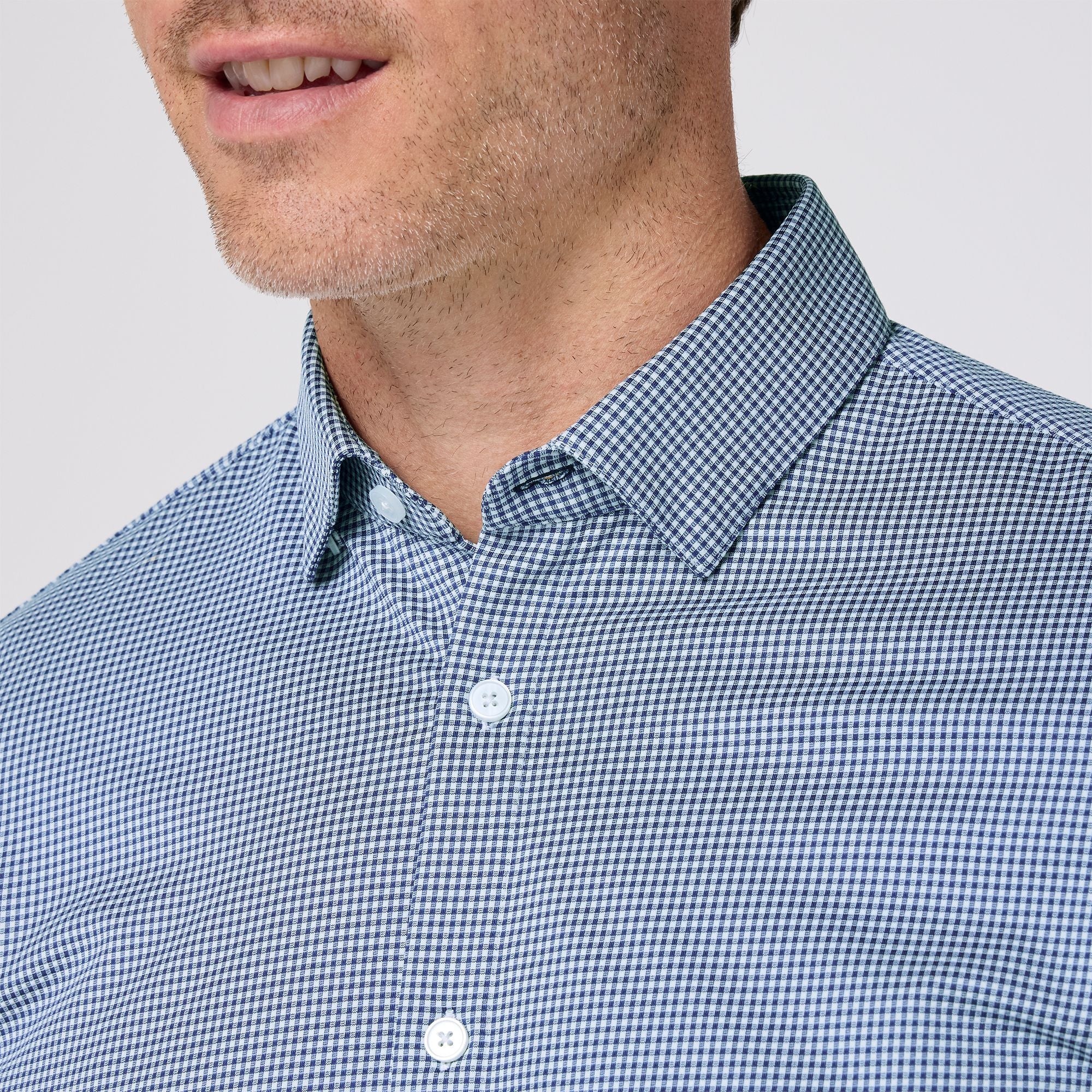Halyard Long Sleeve Dress Shirt Navy Peter Gingham