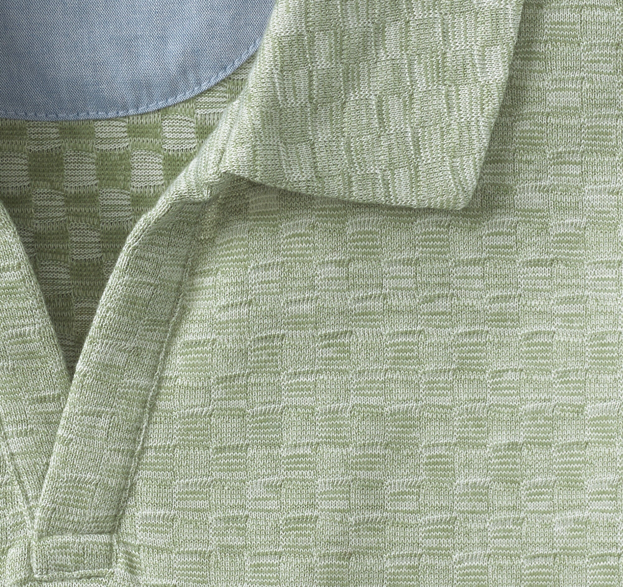 Sedona V-Neck Polo Sage Basketweave