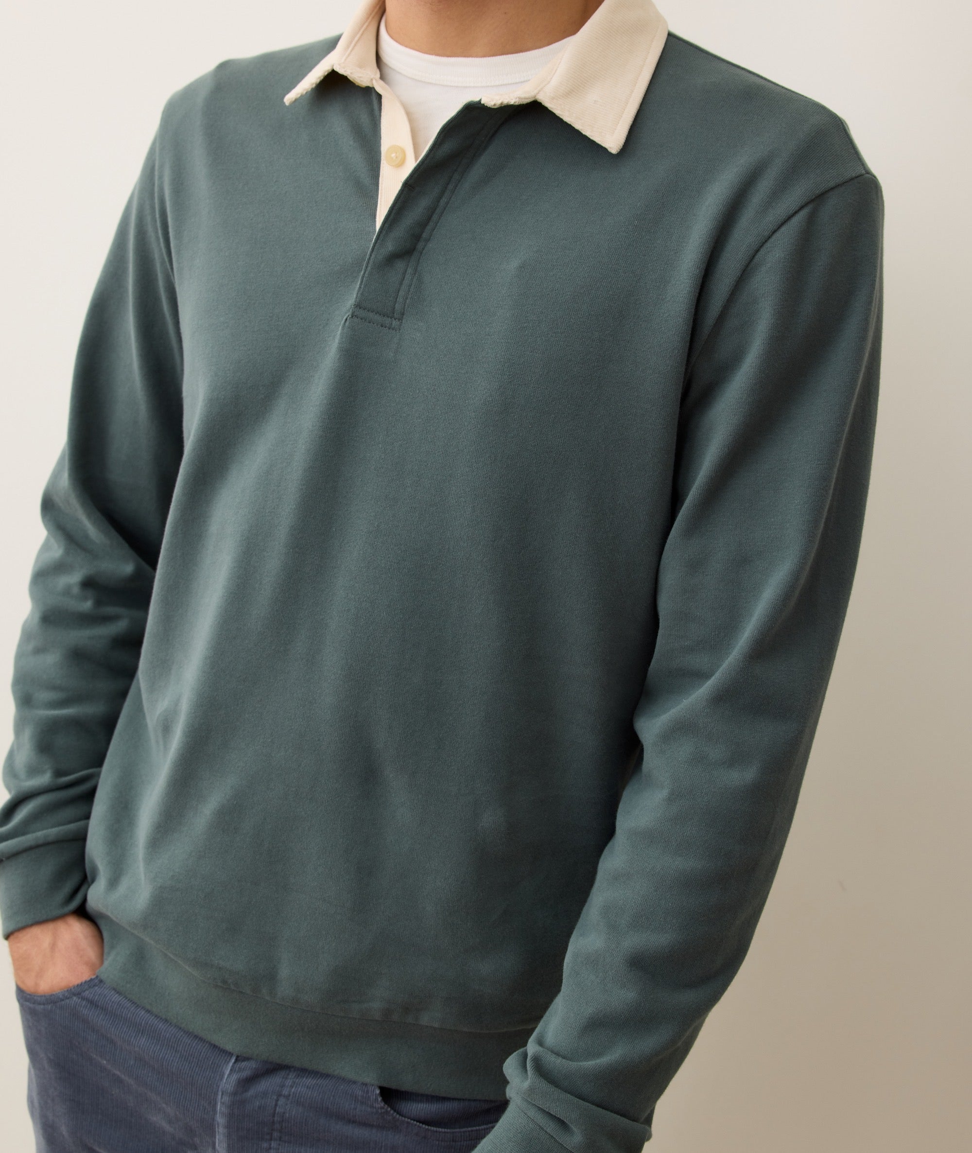 Sueded Rugby Polo Balsam Green