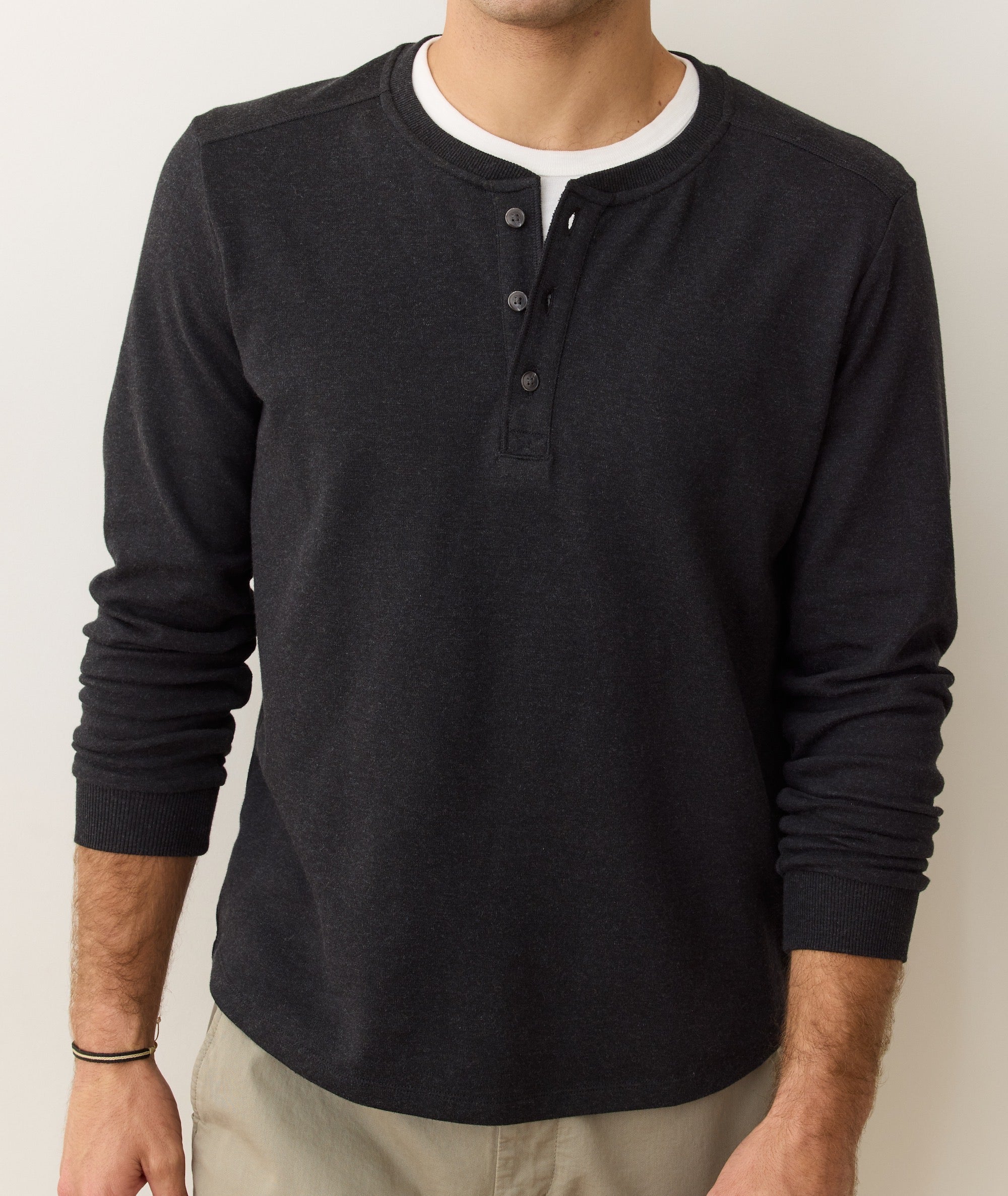 Pacifica Stretch Henley Charcoal