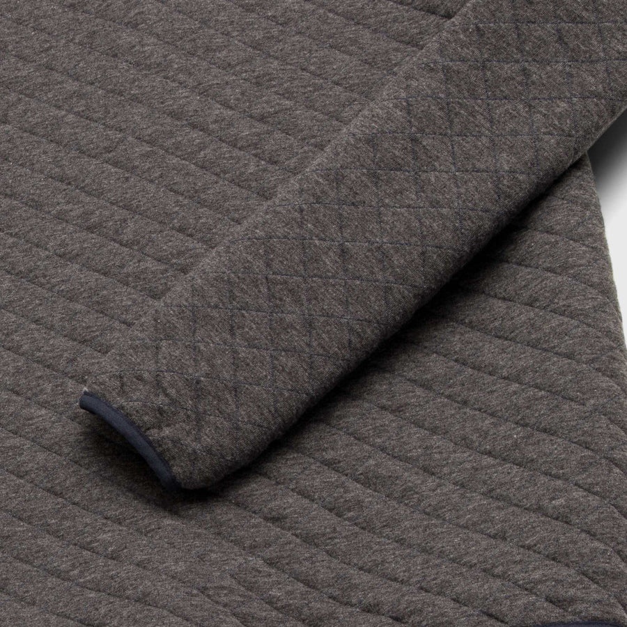 Ken Bicolor Quilted Fleece Mock Charcoal Heather