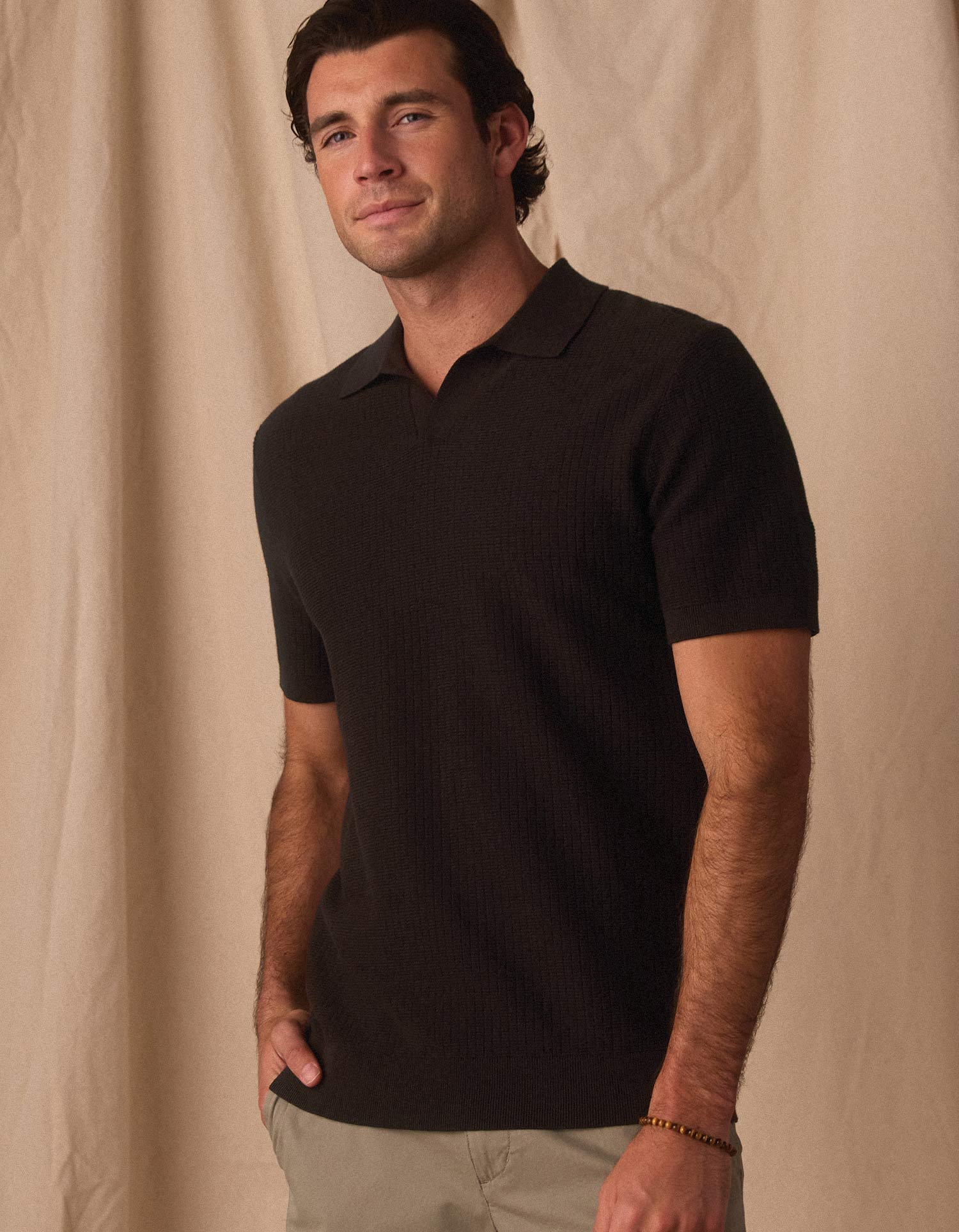 Breezeknit Short Sleeve Polo Dark Brown