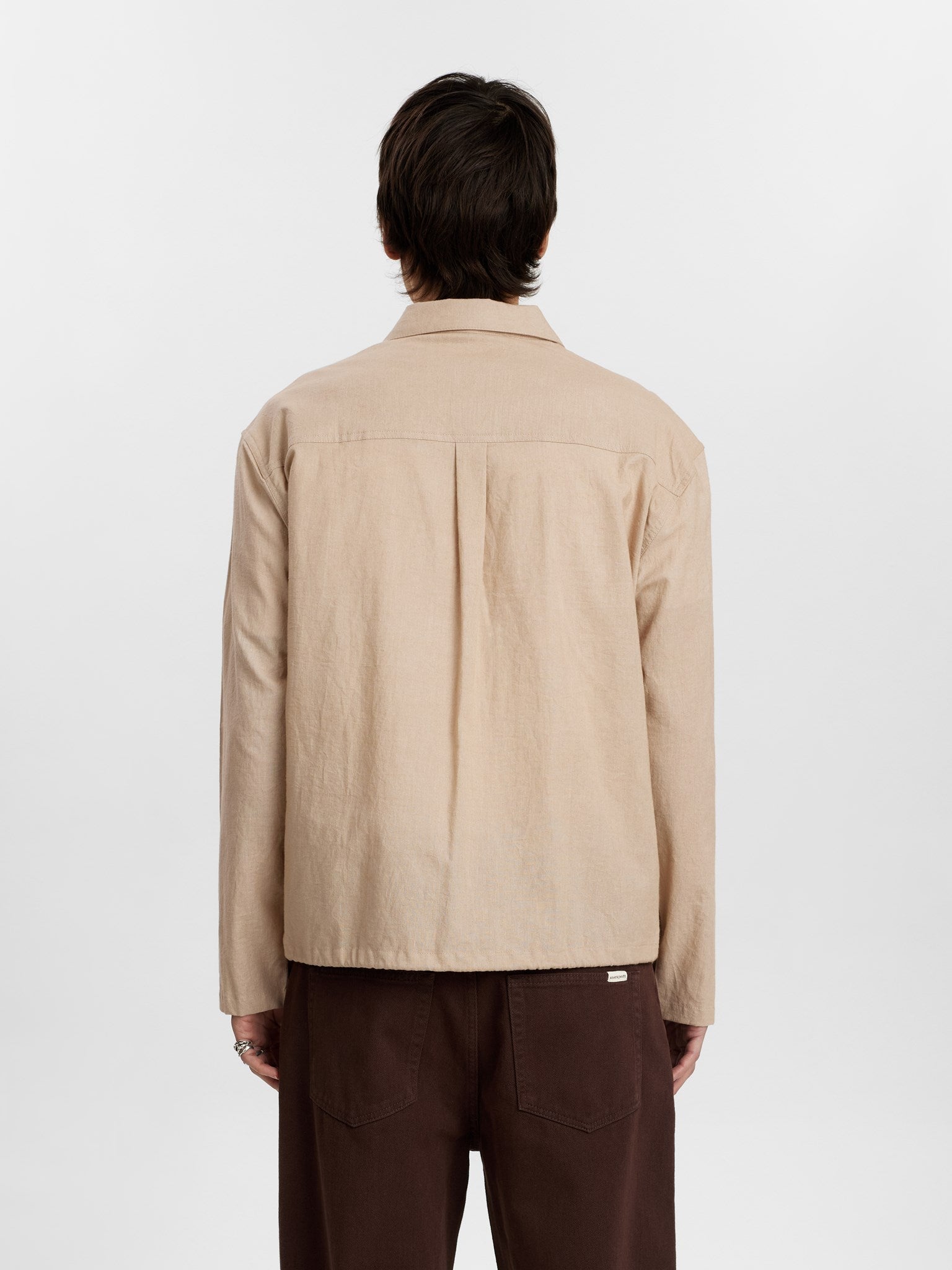 Akotto Cot/Linen Overshirt Feather Gray