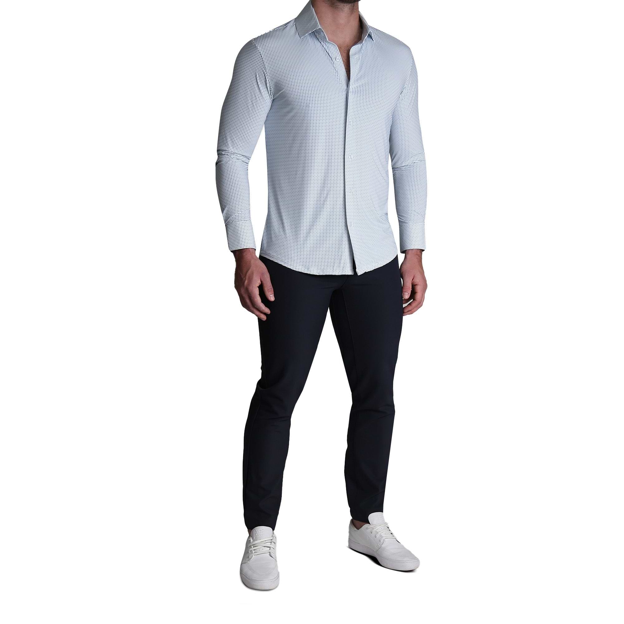 The Guy Shirt Navy/Light Blue Plus Print